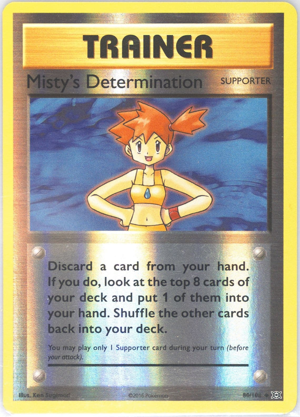 Misty's Determination-Reverse Foil (80) 2016 Pokemon XY Evolutions