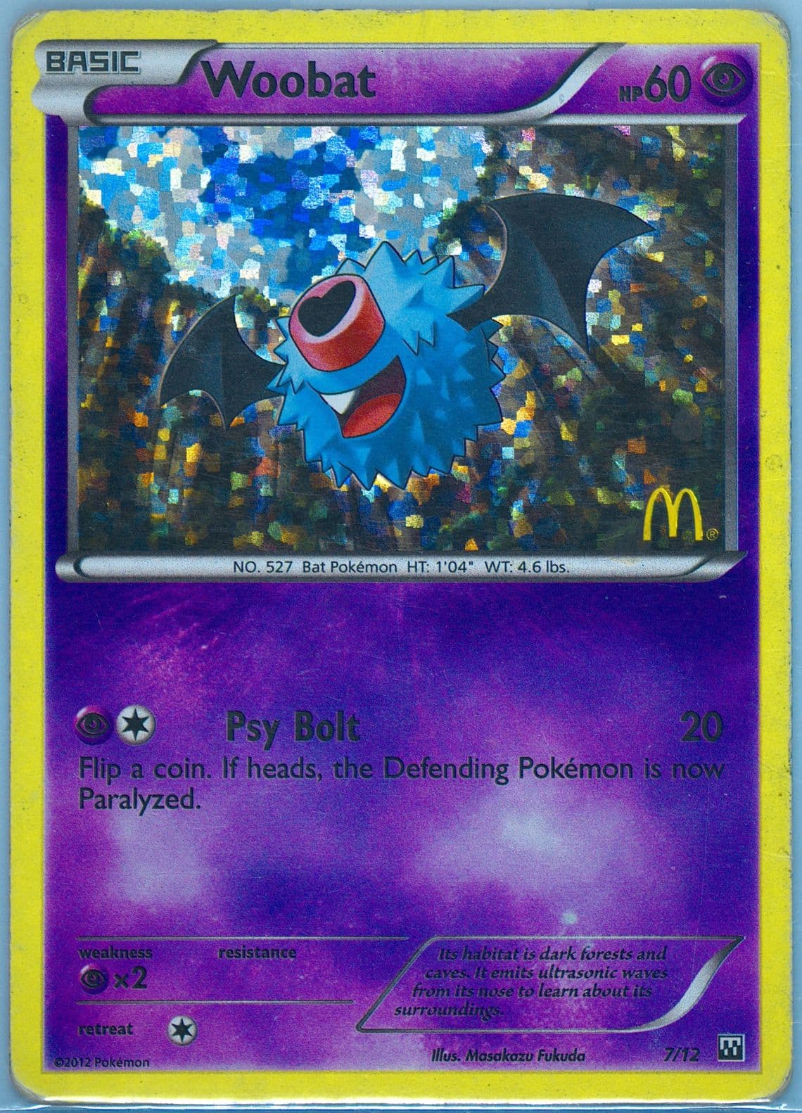 Woobat-Holo (7) 2012 Pokemon McDonald's Collection
