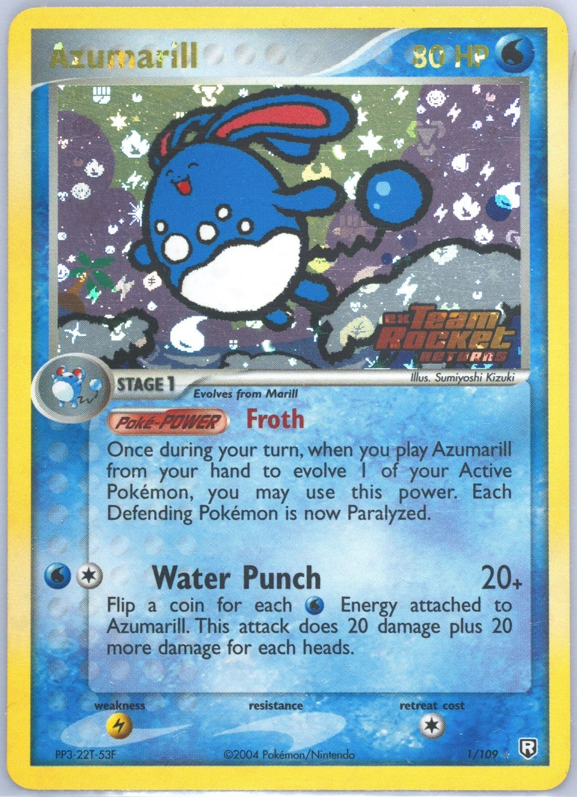Azumarill-Reverse Foil (1) 2004 Pokemon EX Team Rocket Returns