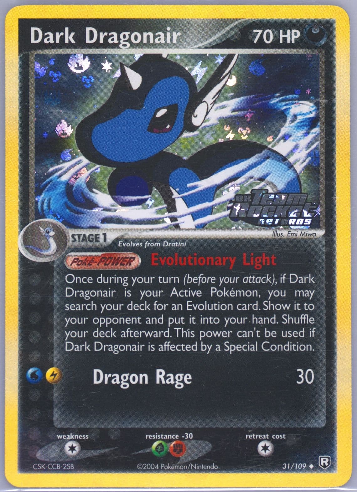Dark Dragonair-Reverse Foil (31) 2004 Pokemon EX Team Rocket Returns