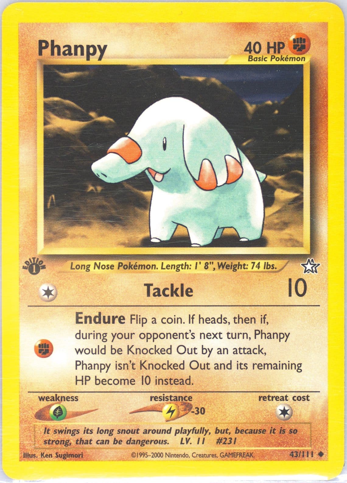 Phanpy (43) 2000 Pokemon Neo Genesis 1st Edition