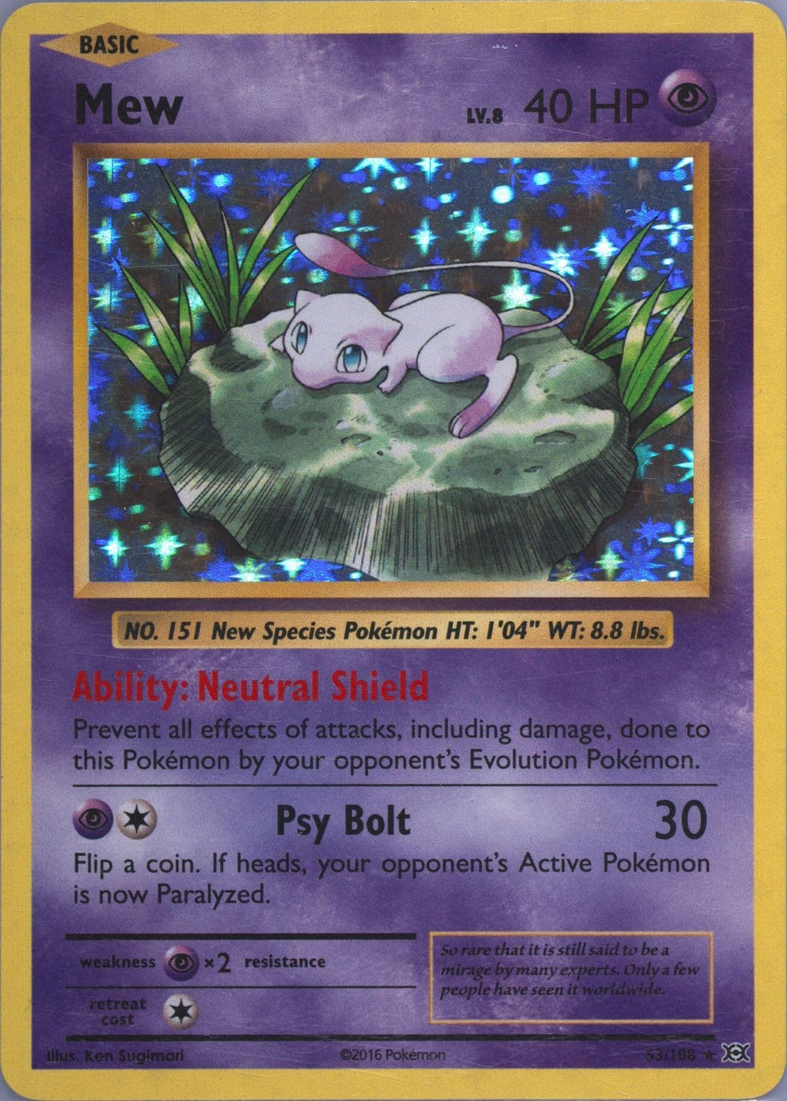Mew-Holo (53) 2016 Pokemon XY Evolutions