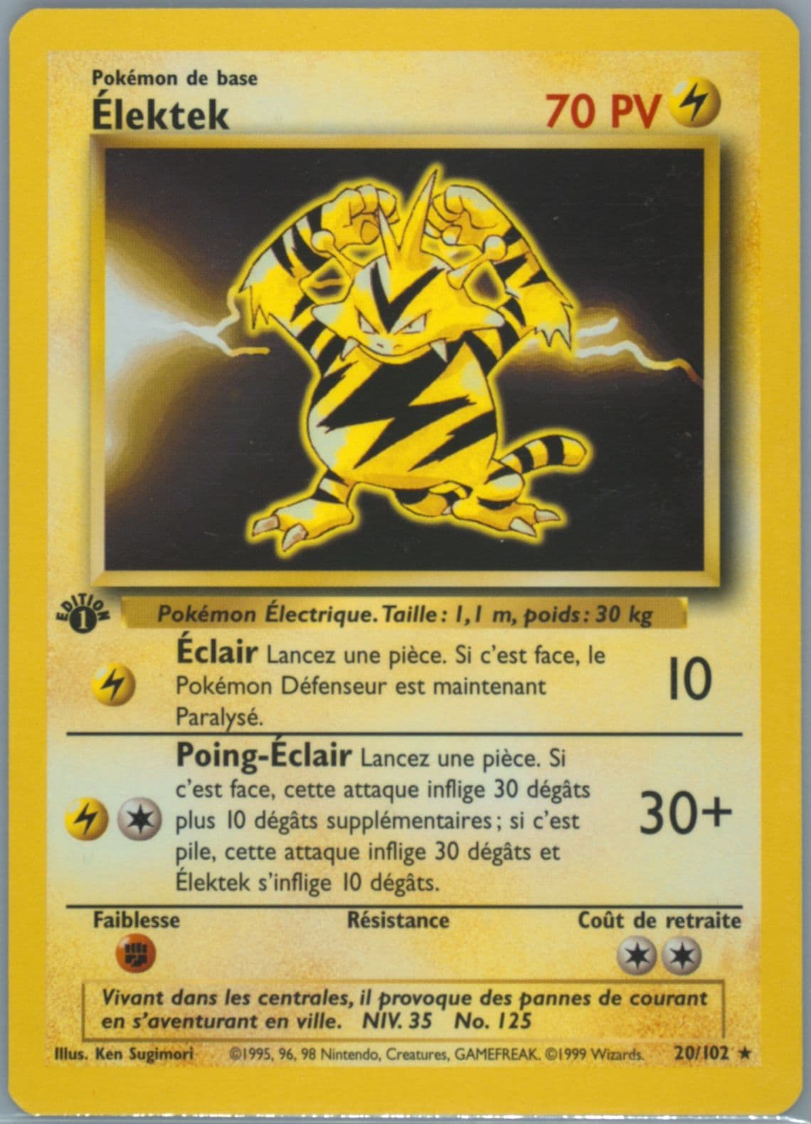 Elektek 1st Edition (20) 1999 Pokemon French