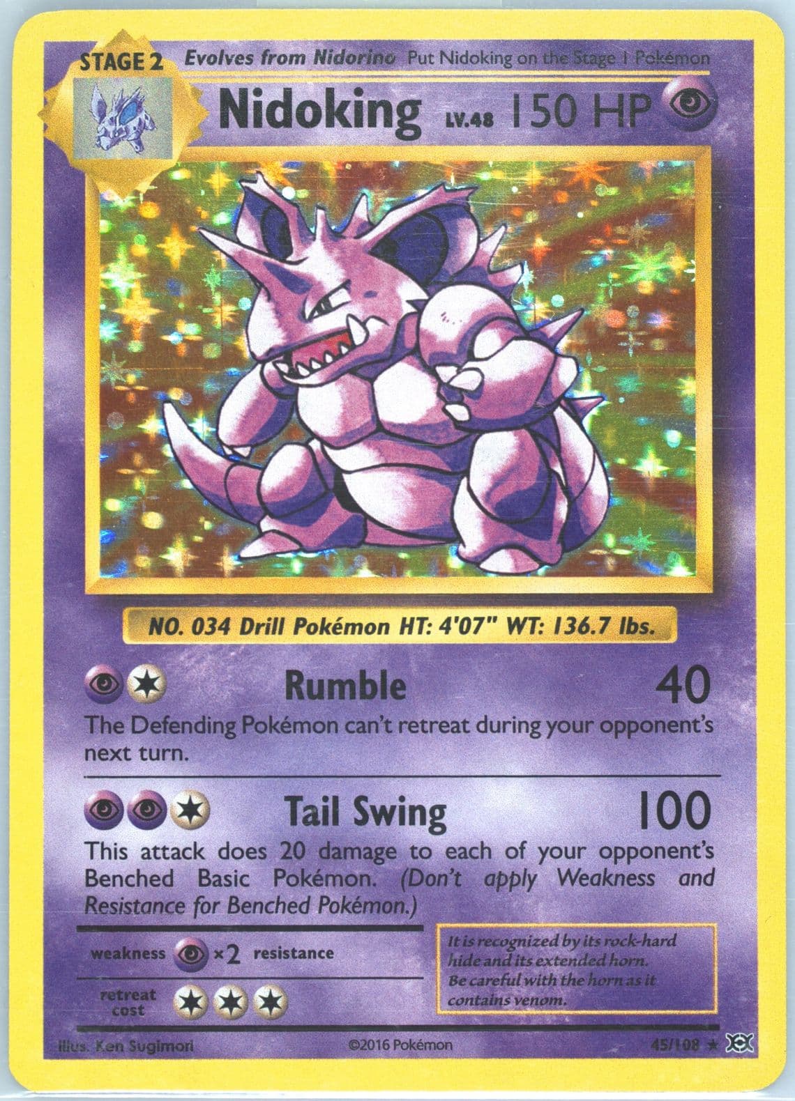 Nidoking-Holo (45) 2016 Pokemon XY Evolutions