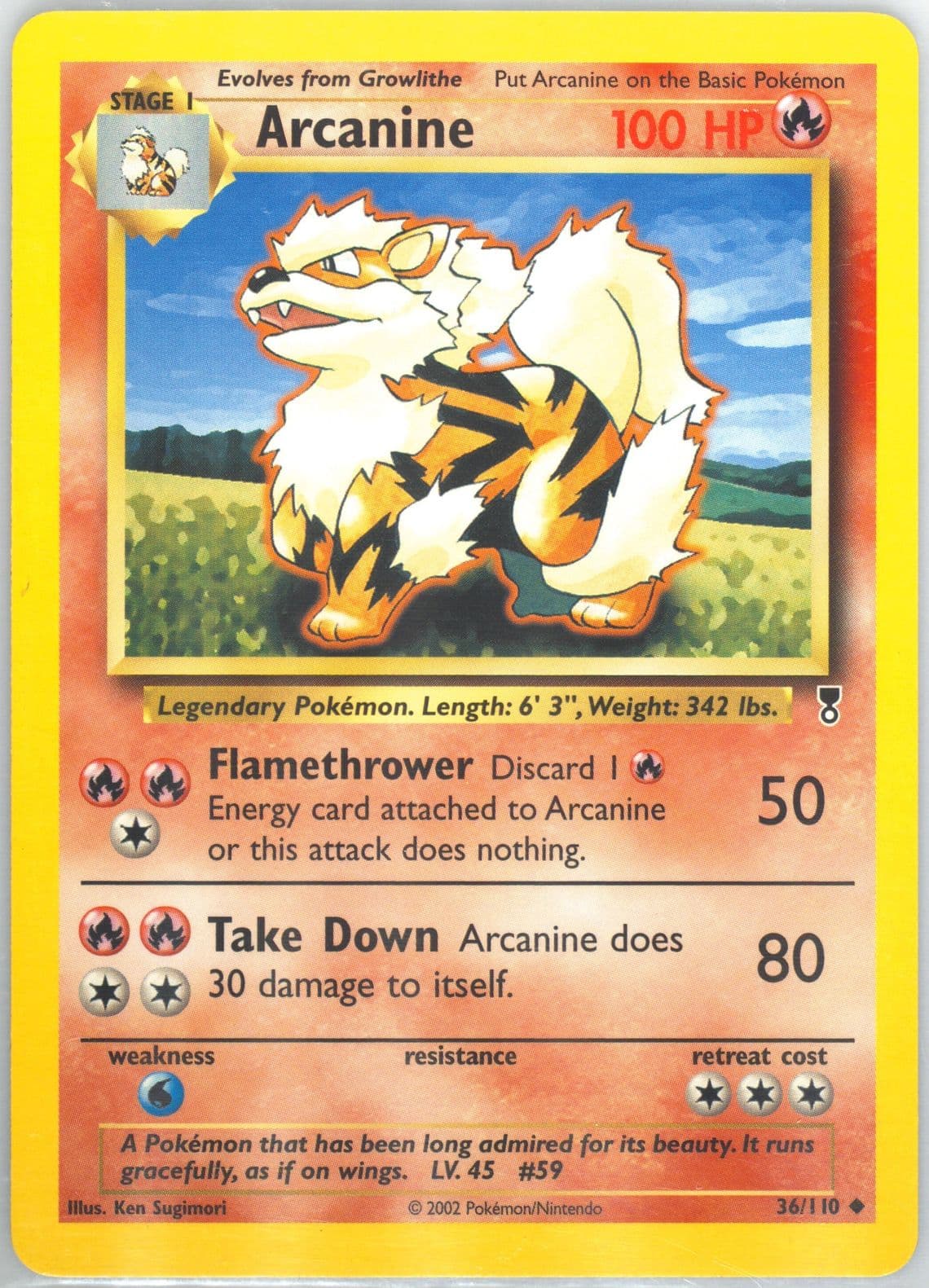 Arcanine (36) 2002 Pokemon Legendary Collection