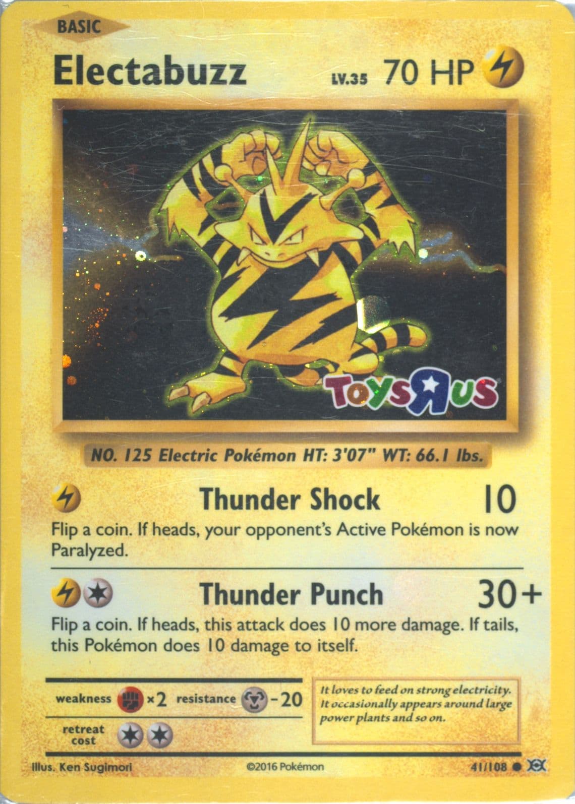 Electabuzz-Holo Cosmos-Toys R US (41) 2016 Pokemon XY Evolutions