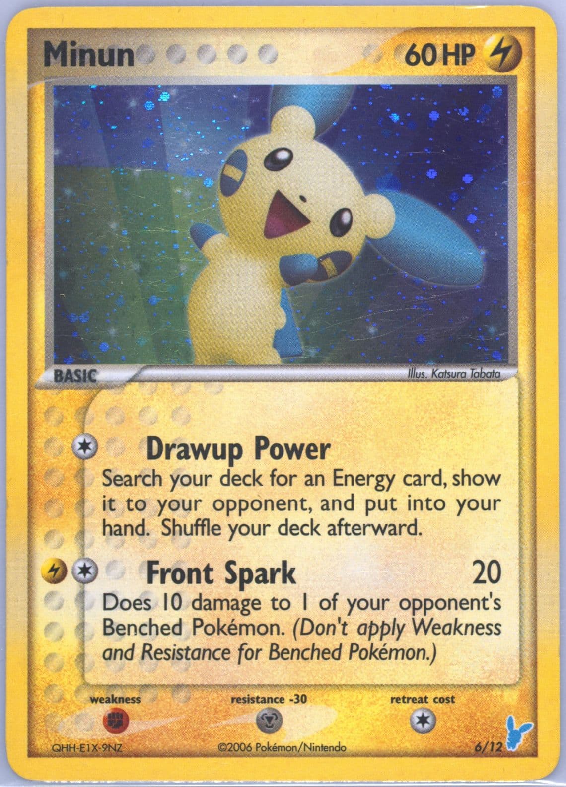 Minun-Holo (6) 2006 Pokemon EX Trainer Kit 2 Minun Half Deck