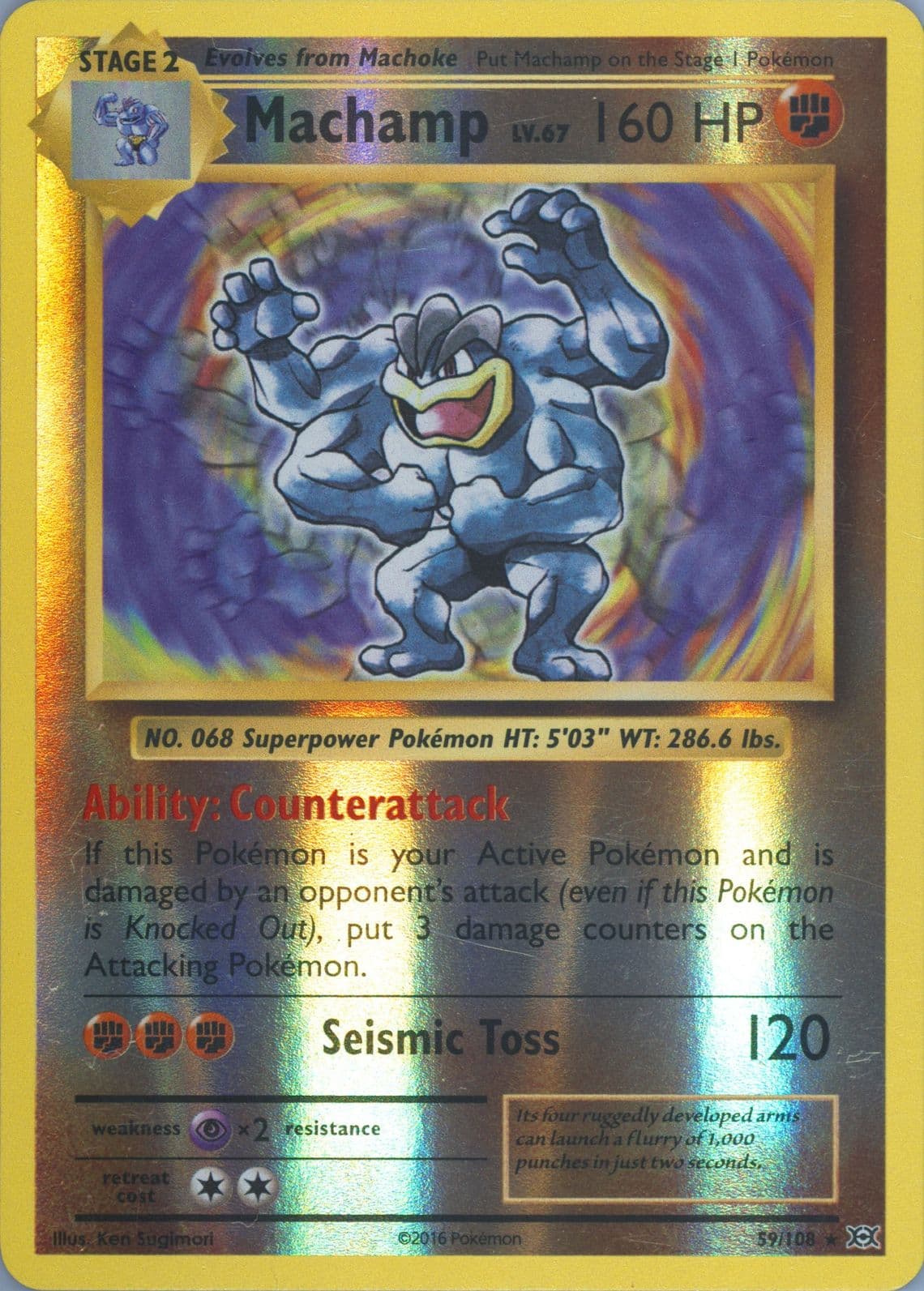 Machamp-Reverse Foil (59) 2016 Pokemon XY Evolutions