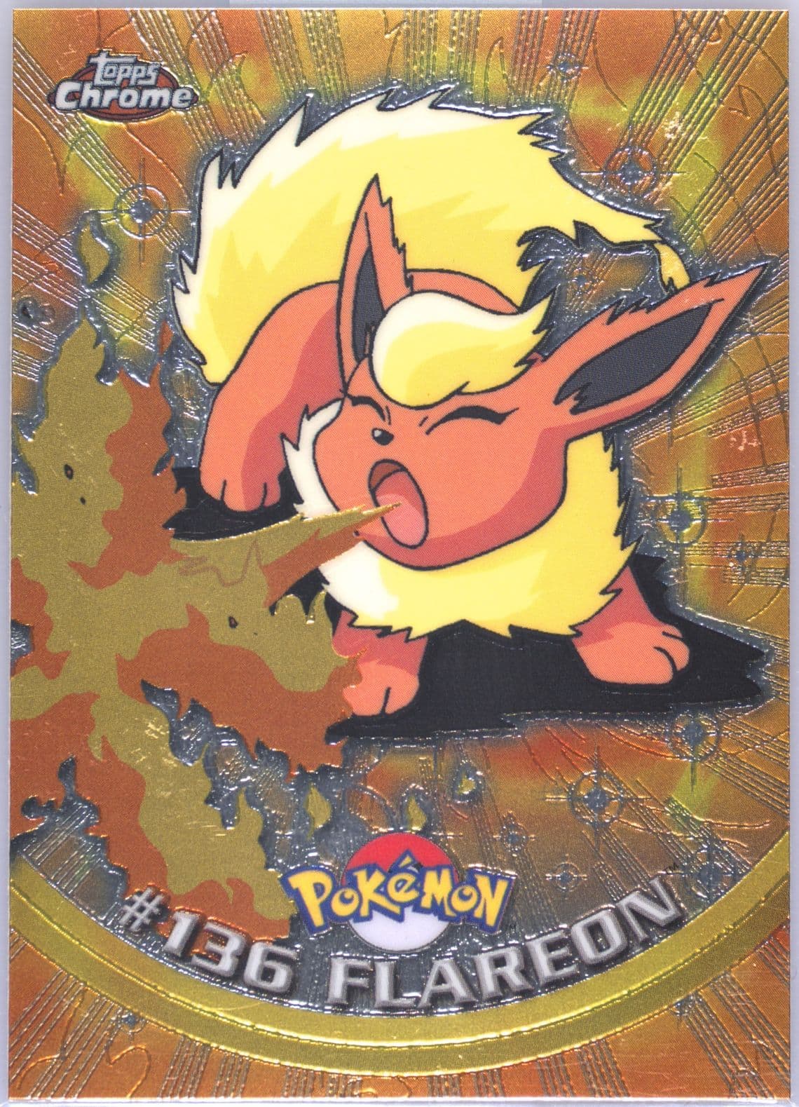 Flareon (136) 2000 Topps Chrome Pokemon T.V.