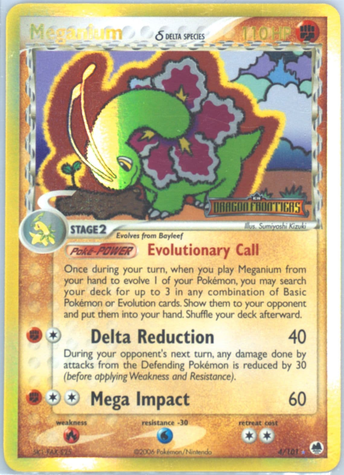 Meganium-Reverse Foil (4) 2006 Pokemon EX Dragon Frontiers