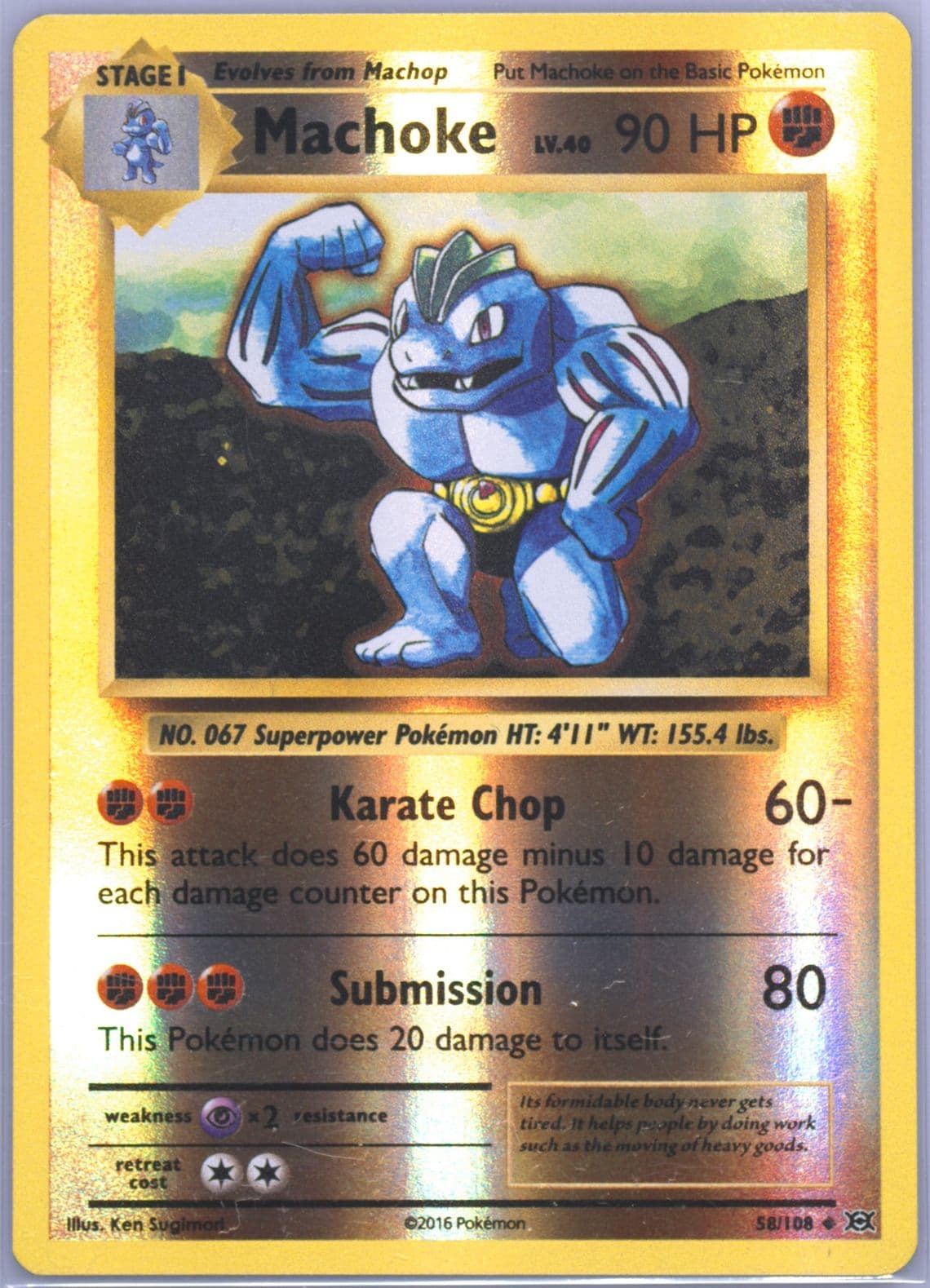 Machoke-Reverse Foil (58) 2016 Pokemon XY Evolutions