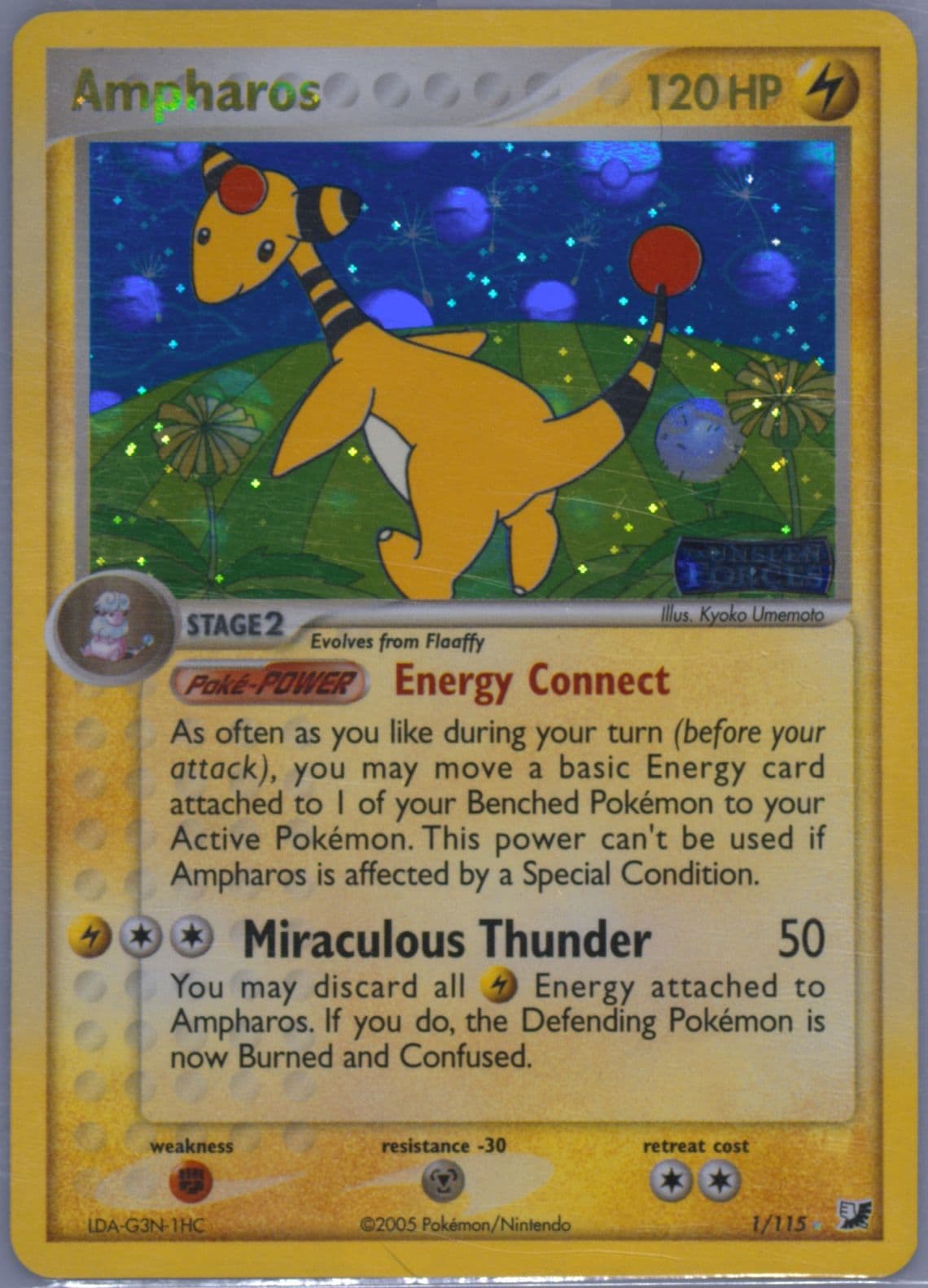 Ampharos-Reverse Foil (1) 2005 Pokemon EX Unseen Forces