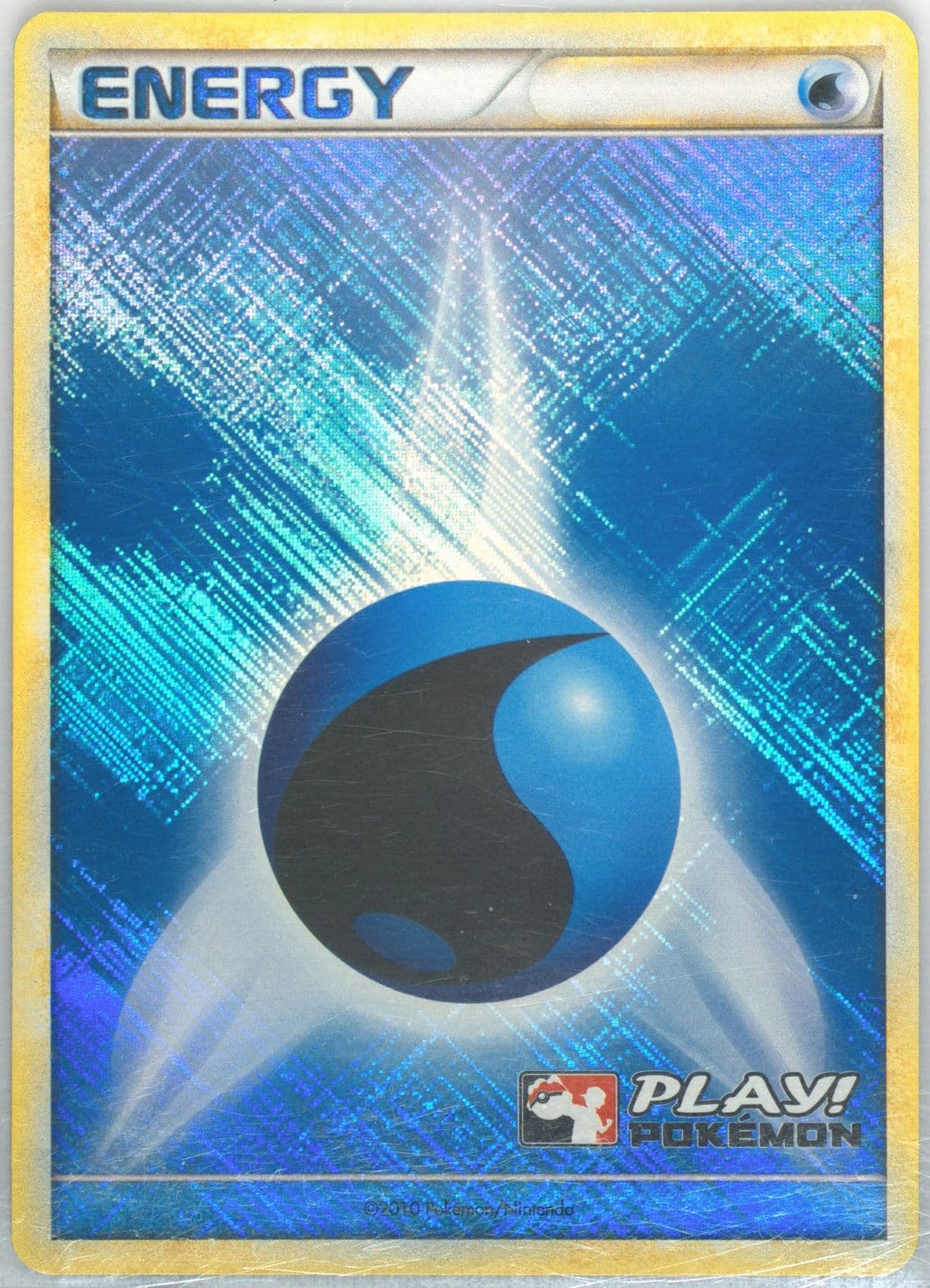 Water Energy-Holo Crosshatch-Play! Pokemon 2010 Pokemon League Play! Promo