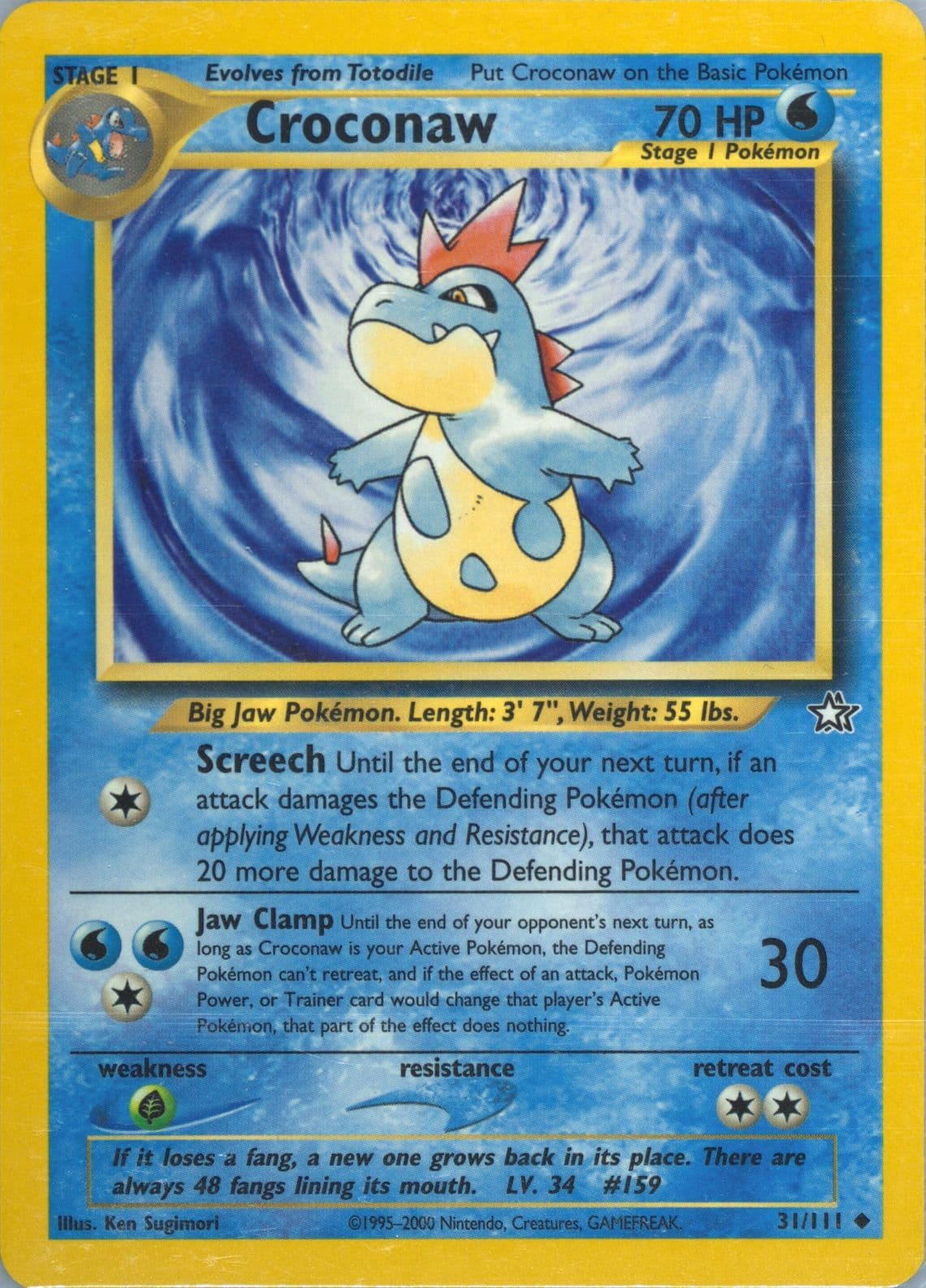 Croconaw (31) 2000 Pokemon Neo Genesis