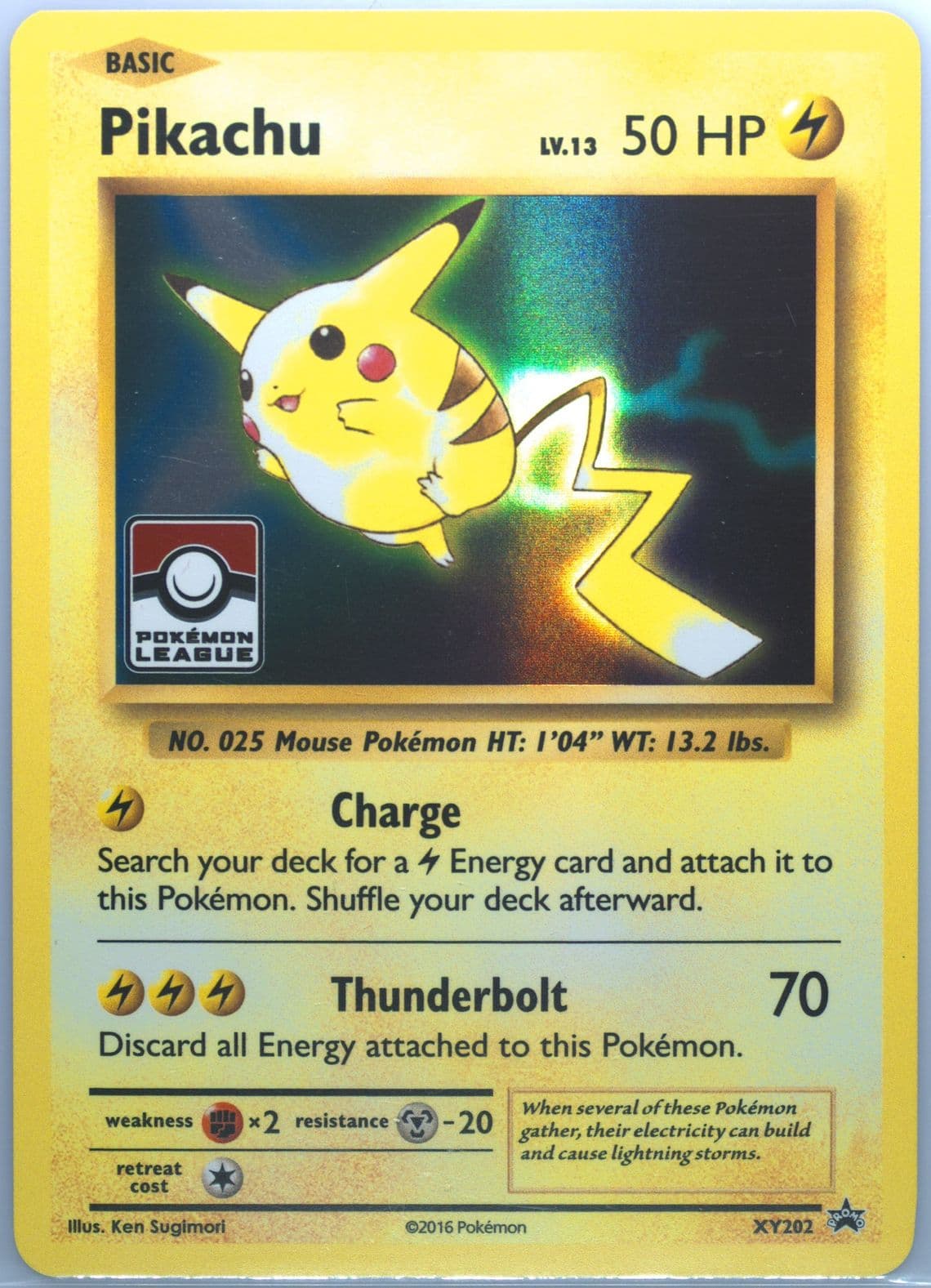Pikachu-Holo Pokemon League (XY202) 2016 Pokemon XY Black Star Promo