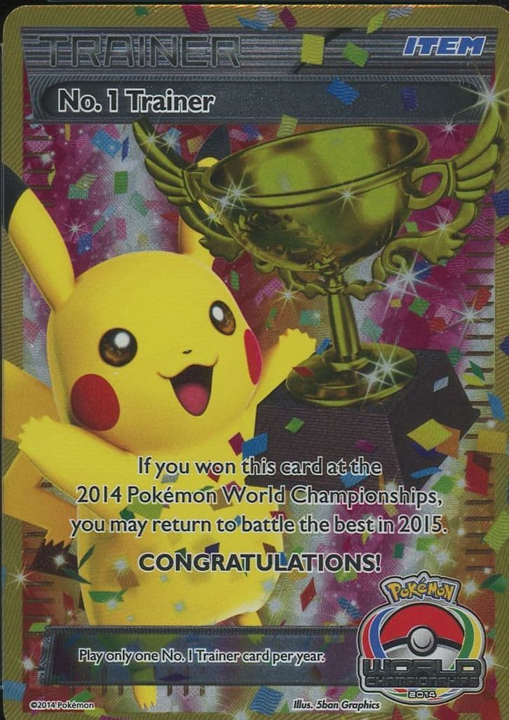 Pikachu World Championship Trainer No.1 2014 Pokemon Promo