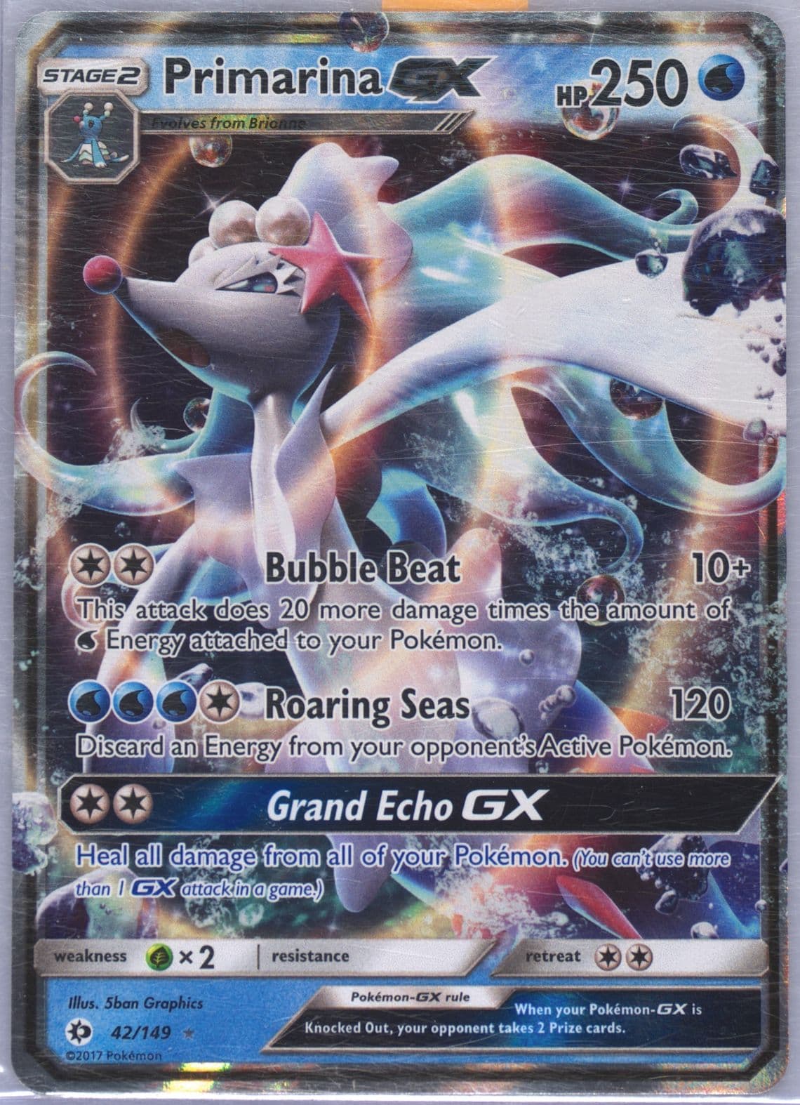 Primarina GX (42) 2017 Pokemon Sun & Moon