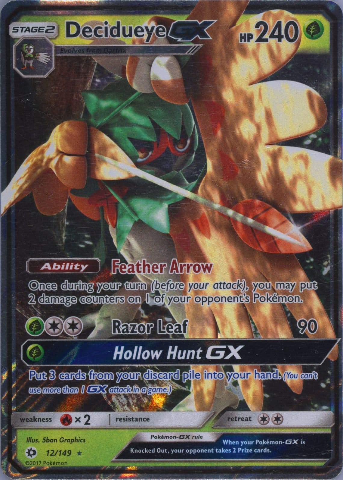 Decidueye GX (12) 2017 Pokemon Sun & Moon