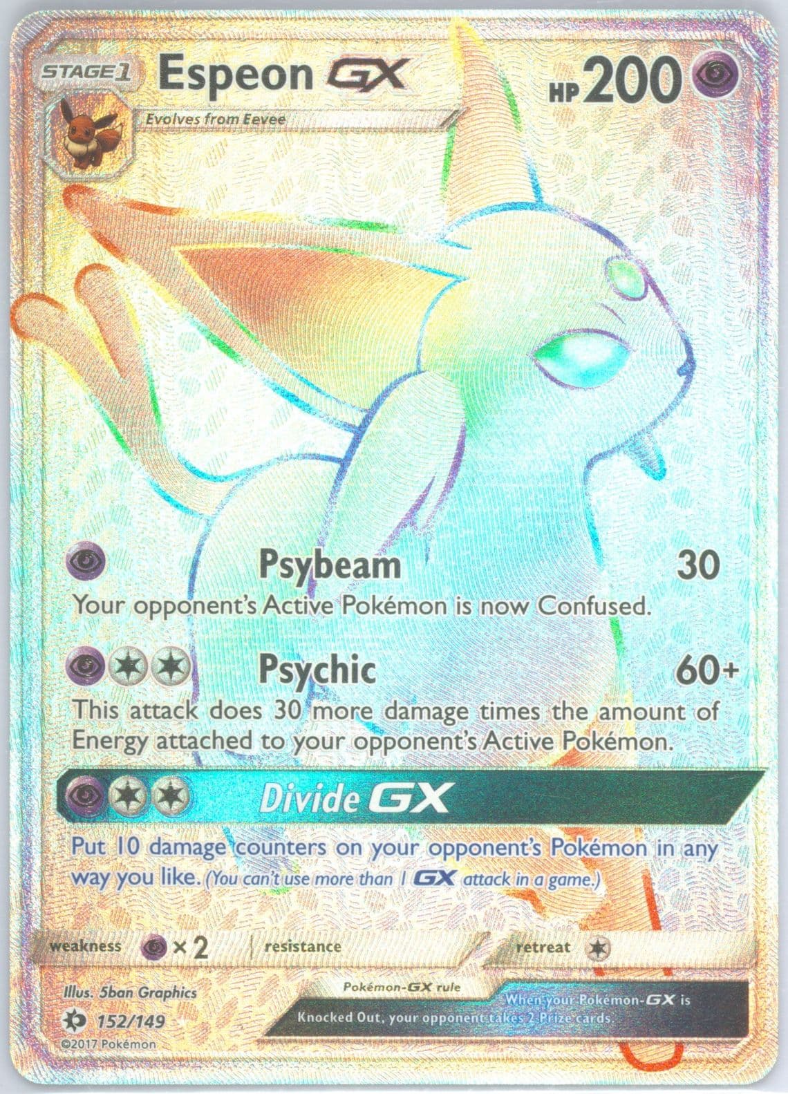 Full Art/Espeon GX Secret (152) 2017 Pokemon Sun & Moon