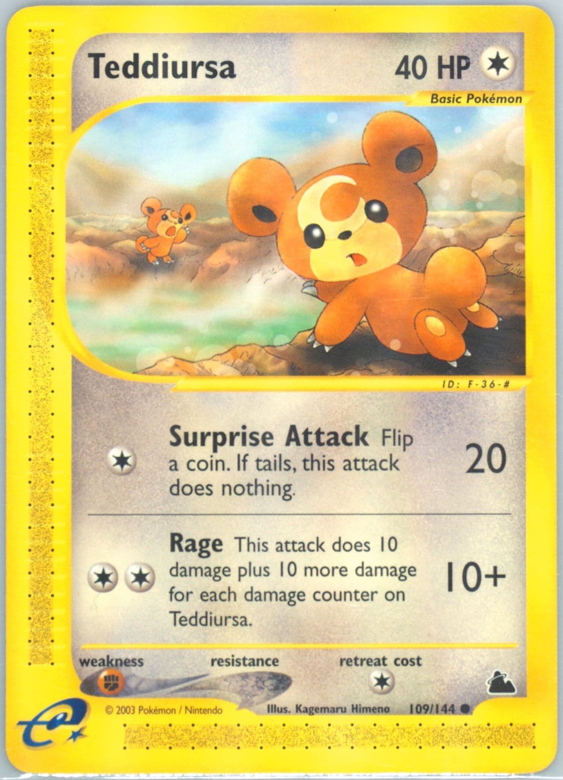 Teddiursa (109) 2003 Pokemon Skyridge