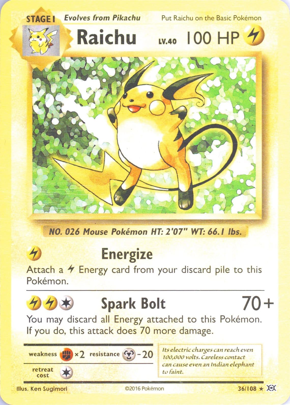 Raichu Pikachu Power Theme Deck (36) 2016 Pokemon XY Evolutions