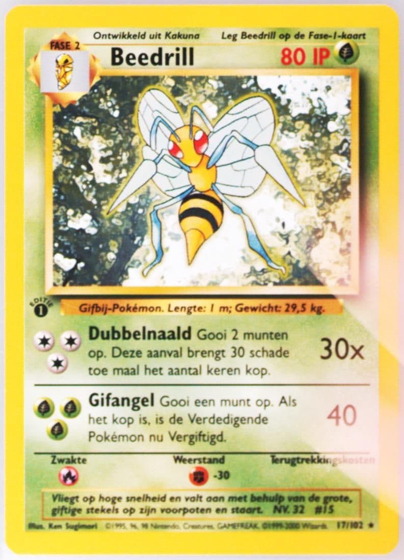 Beedrill 1st Edition (17) 1999 Pokemon Dutch