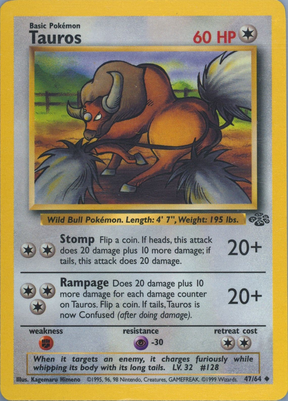 Tauros (47) 1999 Pokemon Jungle