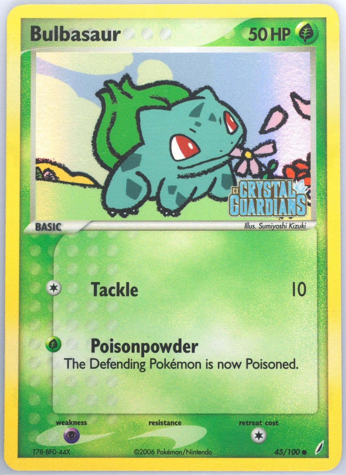 Bulbasaur-Reverse Foil (45) 2006 Pokemon EX Crystal Guardians