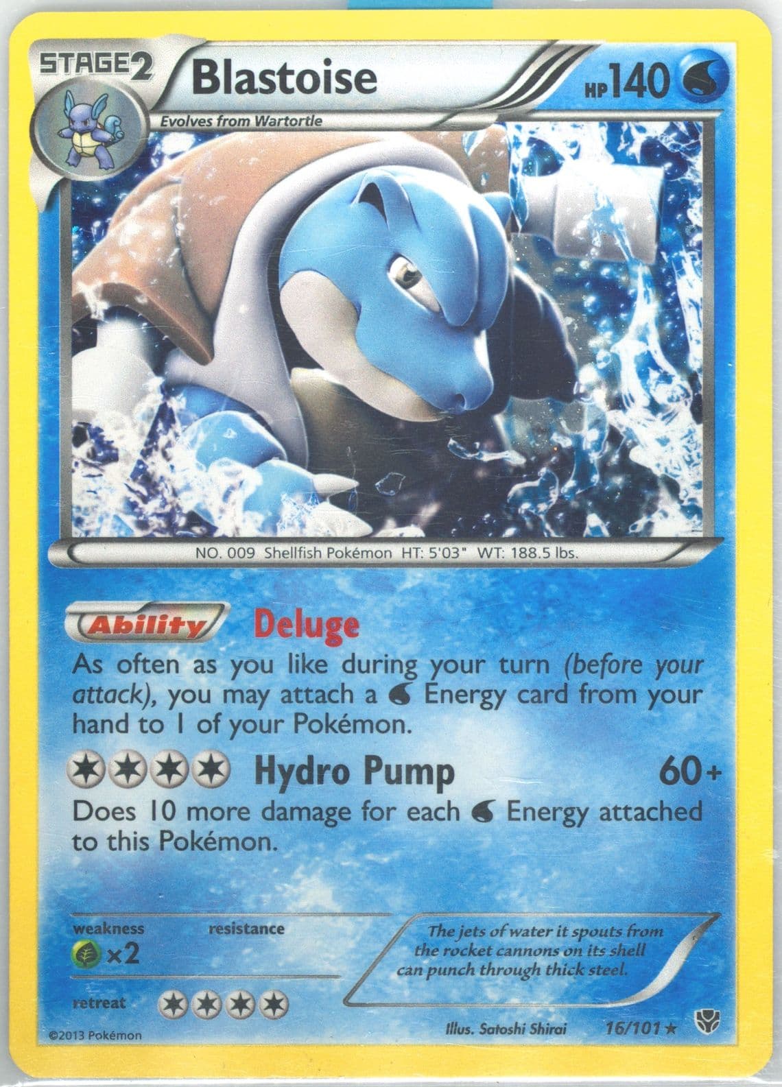 Blastoise-Holo Cosmos-Corrected 2013 (16) 2013 Pokemon Black & White Plasma Blast