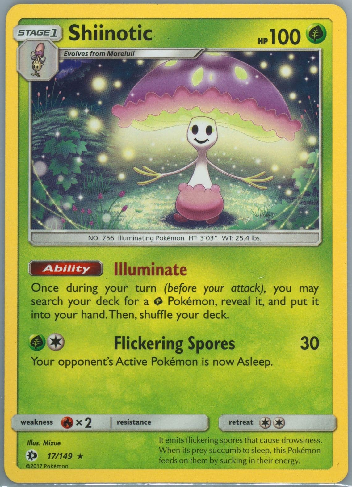 Shiinotic Forest Shadow Theme Deck (17) 2017 Pokemon Sun & Moon