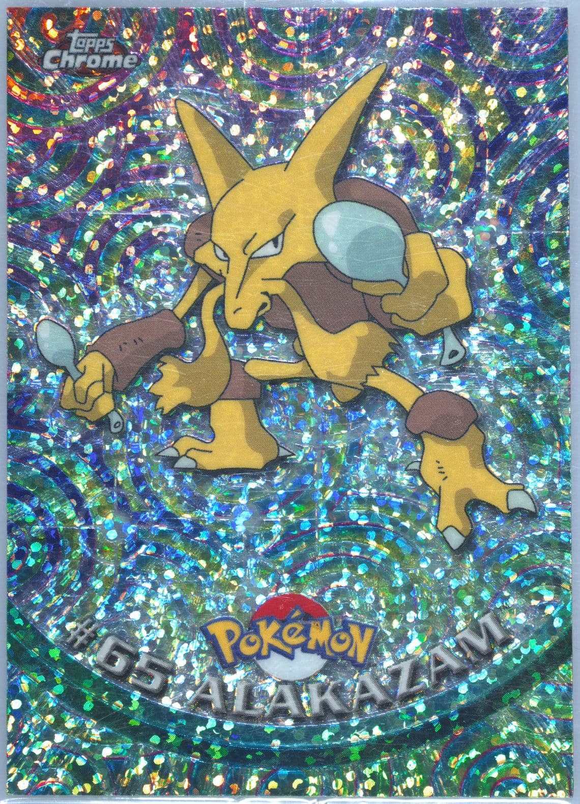 Alakazam Sparkle (65) 2000 Topps Chrome Pokemon T.V.