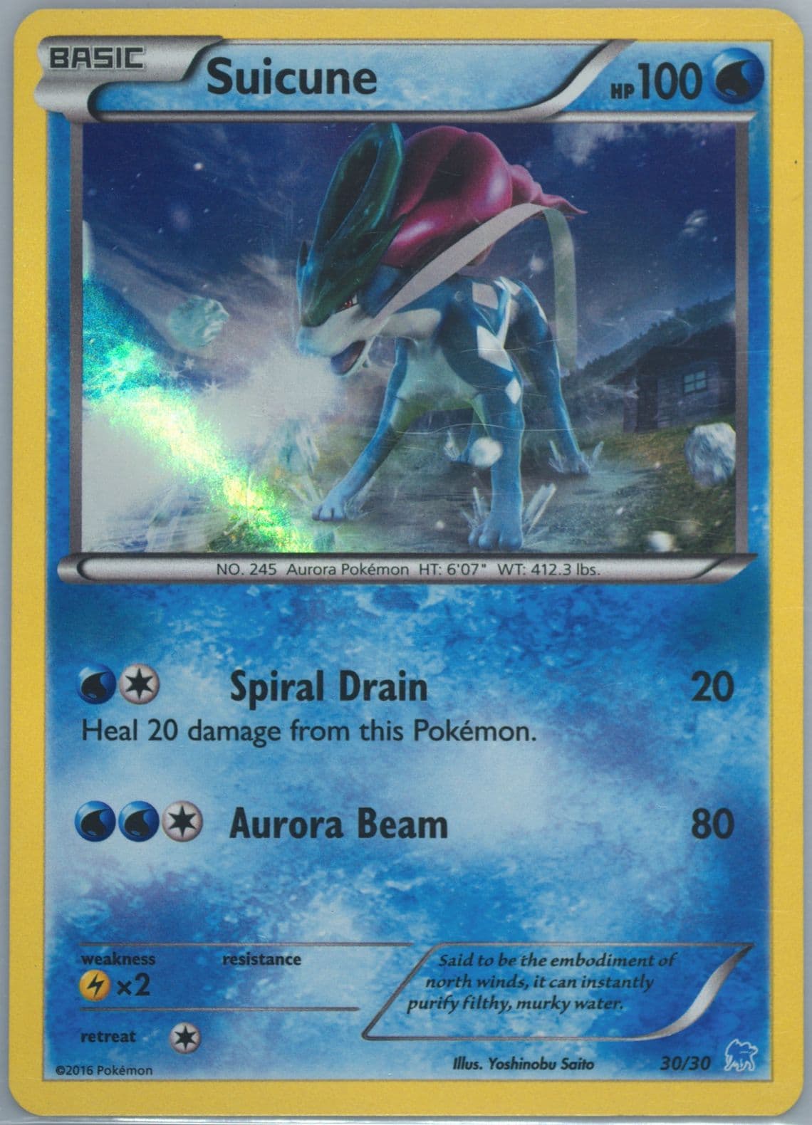 Suicune-Holo (30) 2016 Pokemon XY Trainer Kit Suicune Half Deck