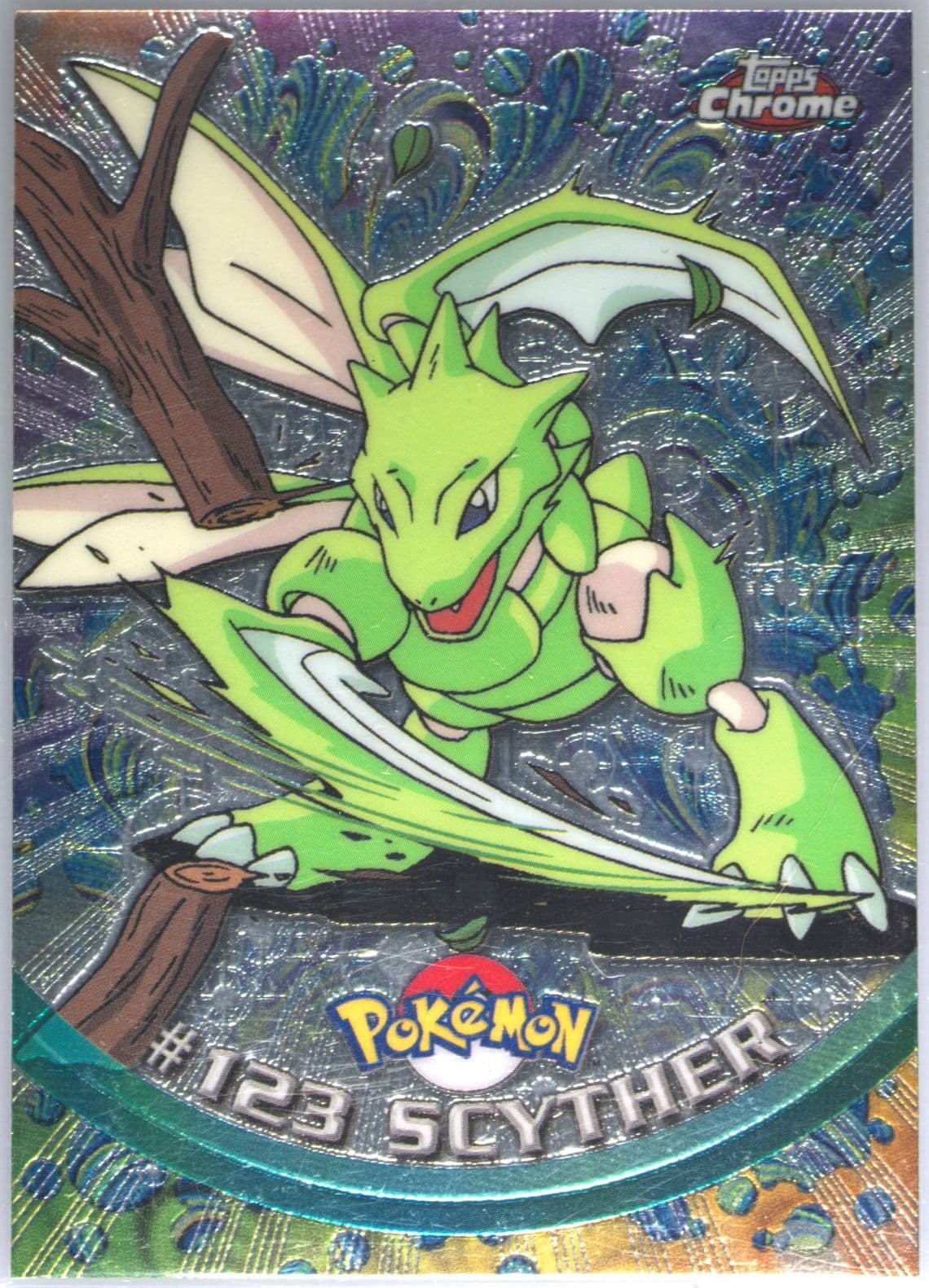 Scyther (123) 2000 Topps Chrome Pokemon T.V.