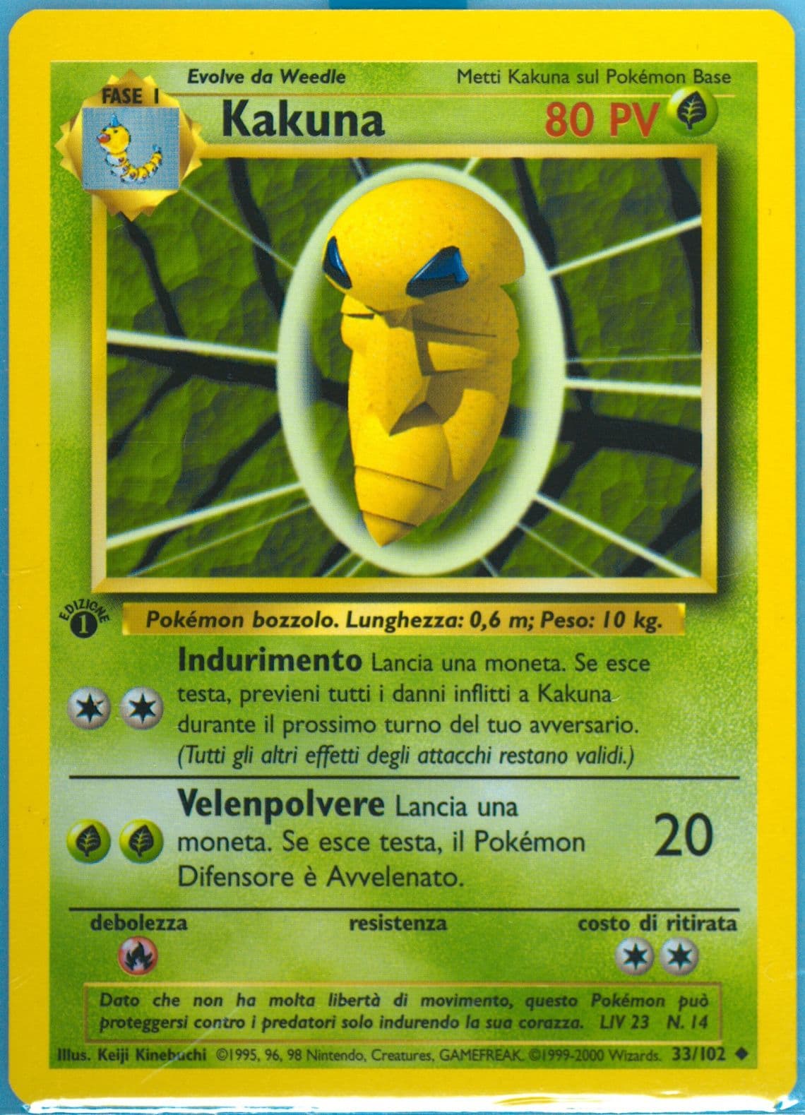Kakuna 1st Edition-Italian (33) 2000 Pokemon Game