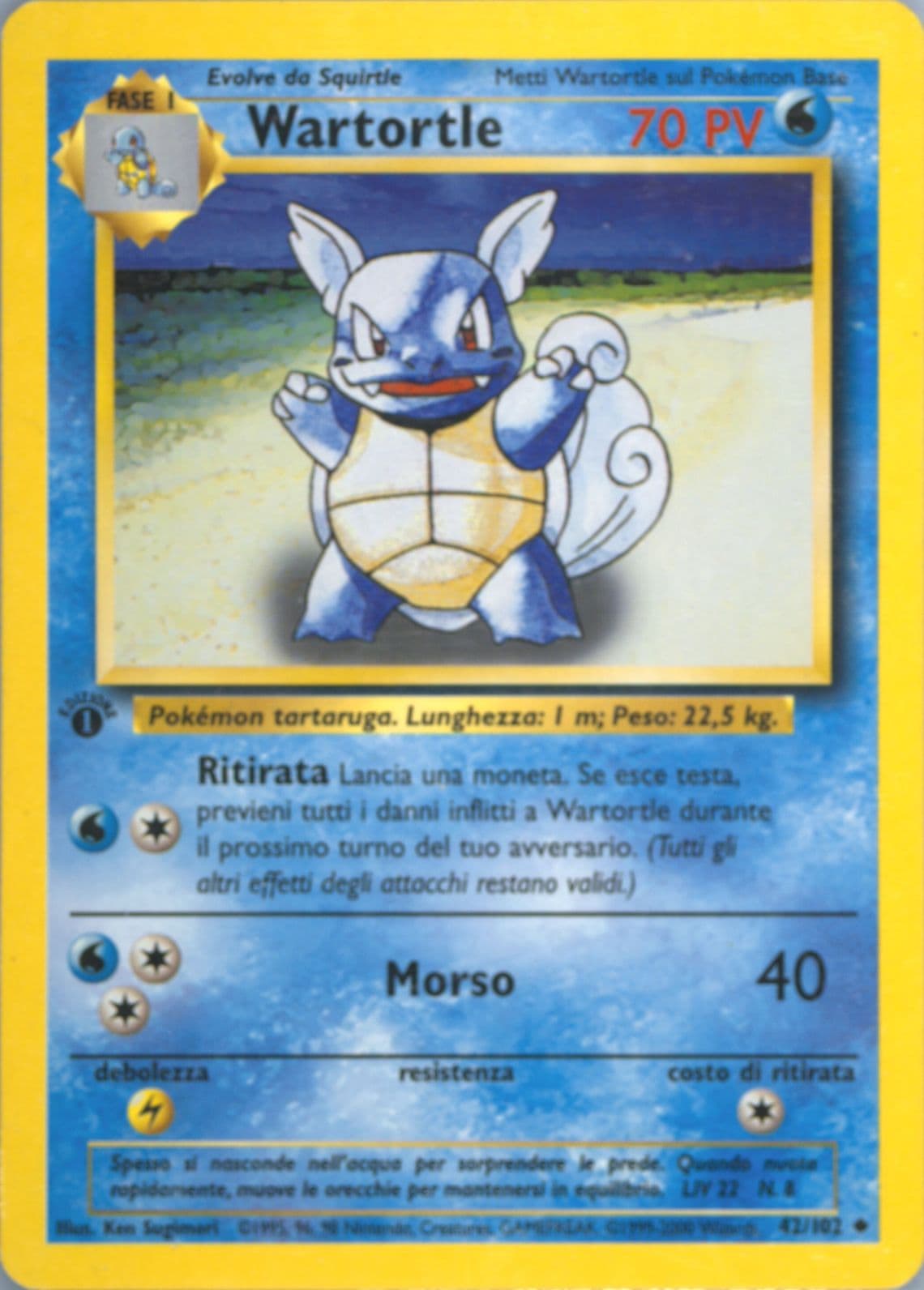 Wartortle 1st Edition-Italian (42) 2000 Pokemon Game
