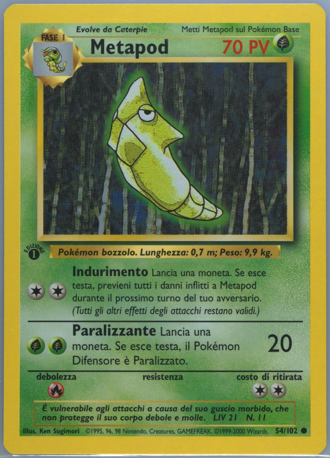 Metapod 1st Edition-Italian (54) 2000 Pokemon Game