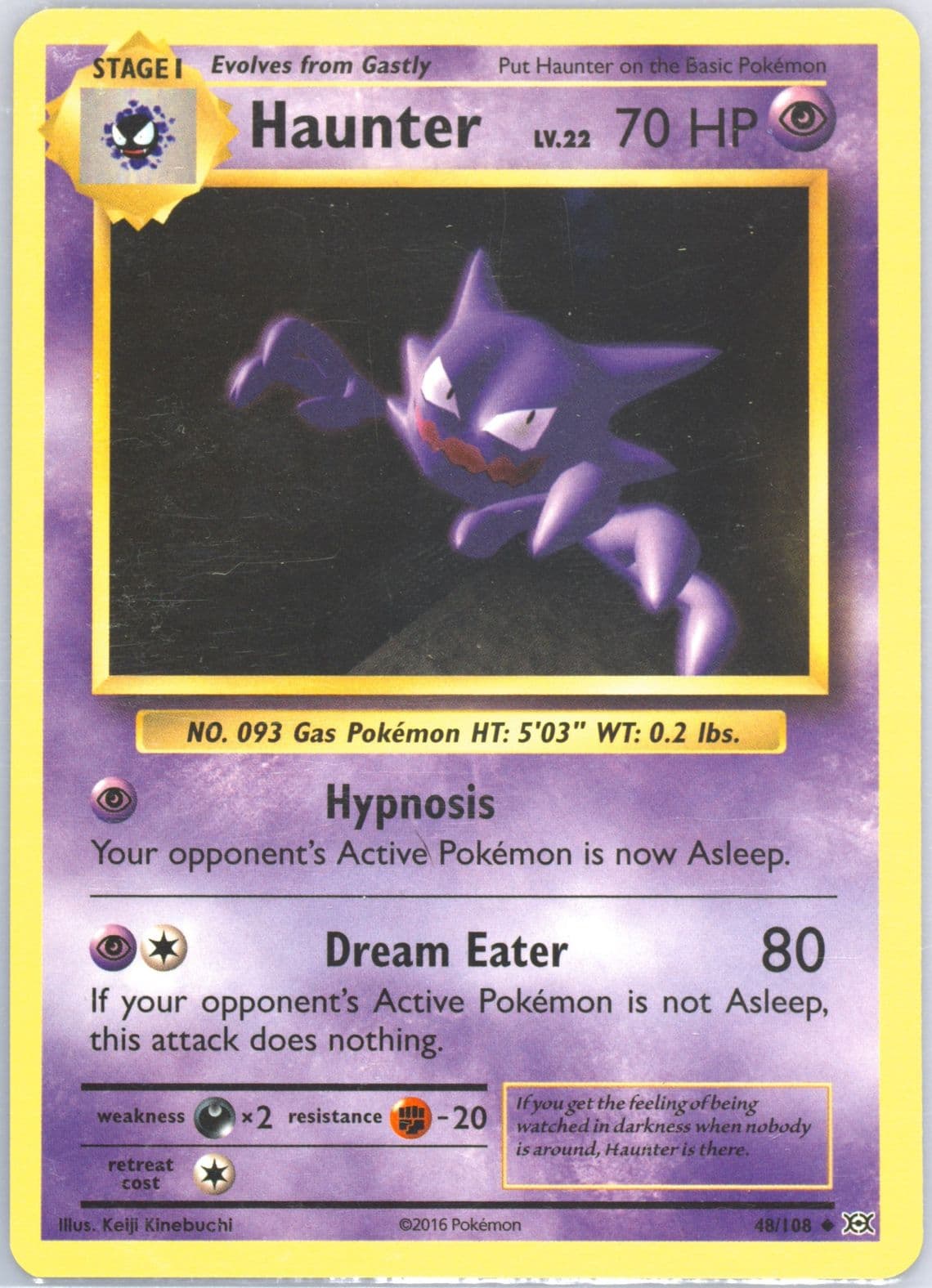 Haunter (48) 2016 Pokemon XY Evolutions