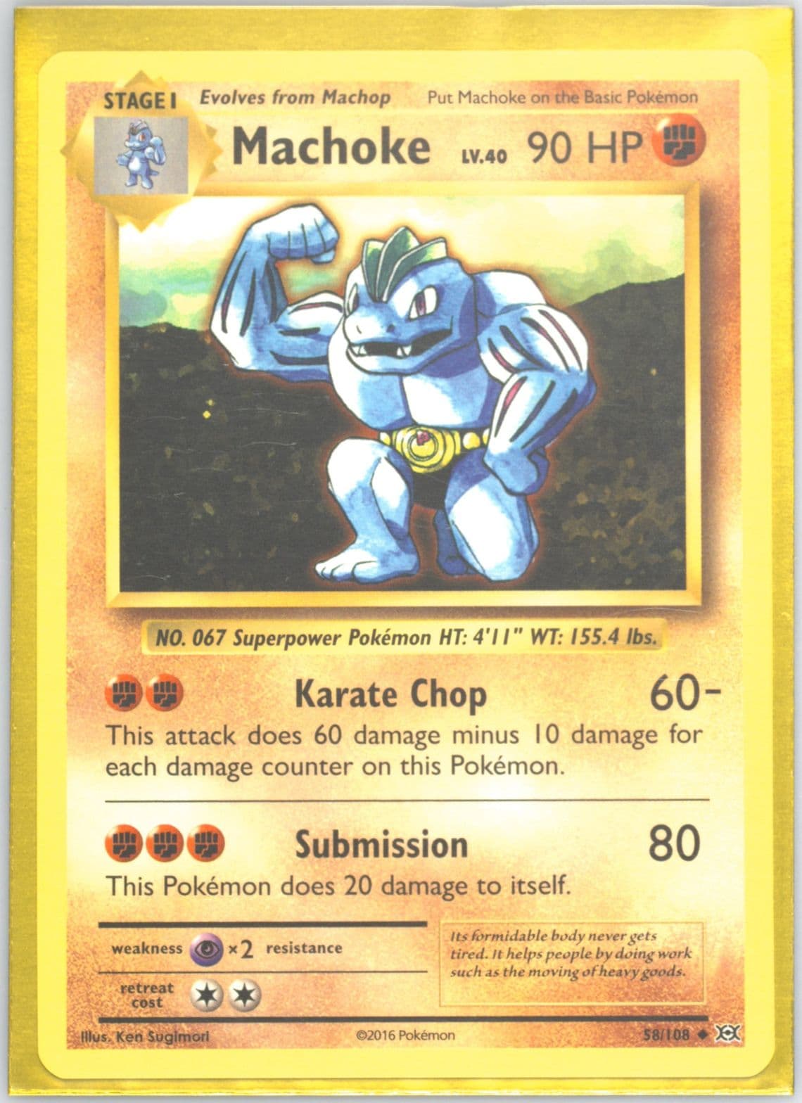 Machoke (58) 2016 Pokemon XY Evolutions