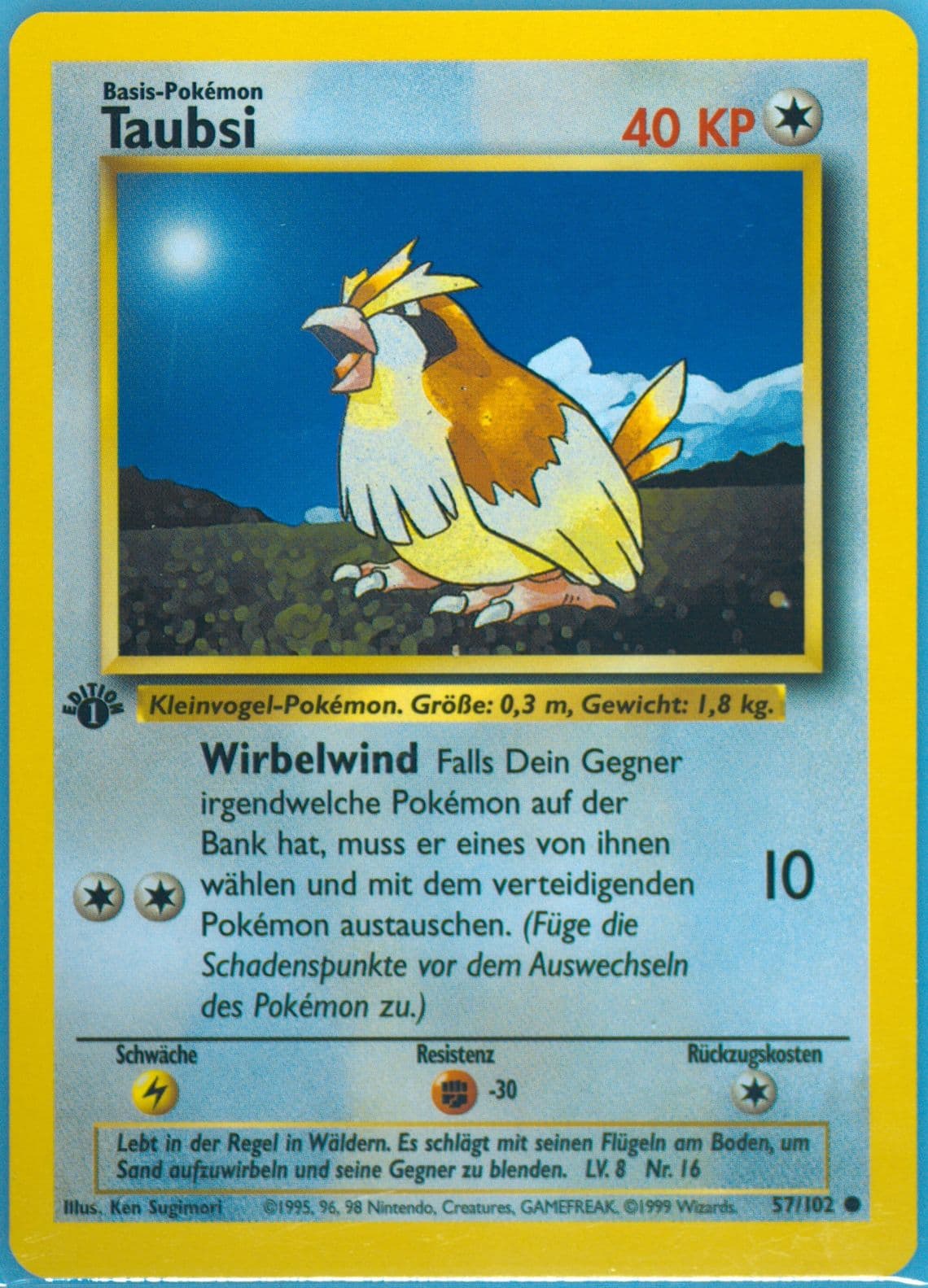 Taubsi 1st Edition (57) 1999 Pokemon German