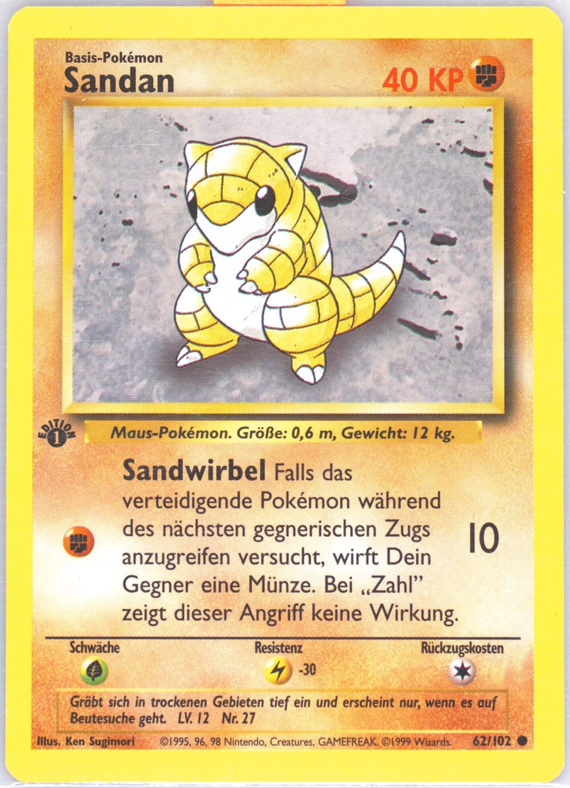 Sandan 1st Edition (62) 1999 Pokemon German