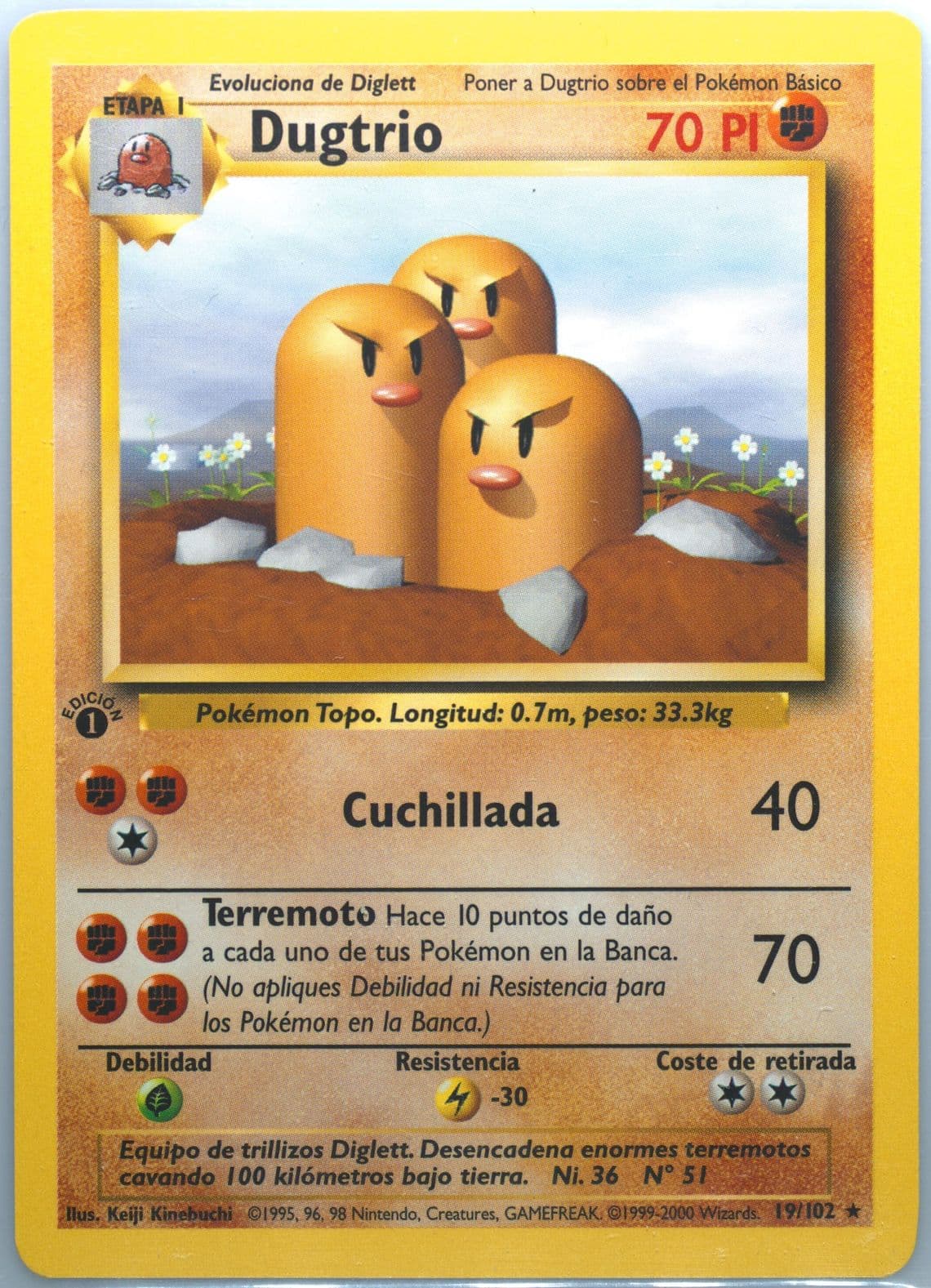 Dugtrio 1st Edition (19) 1999 Pokemon Spanish