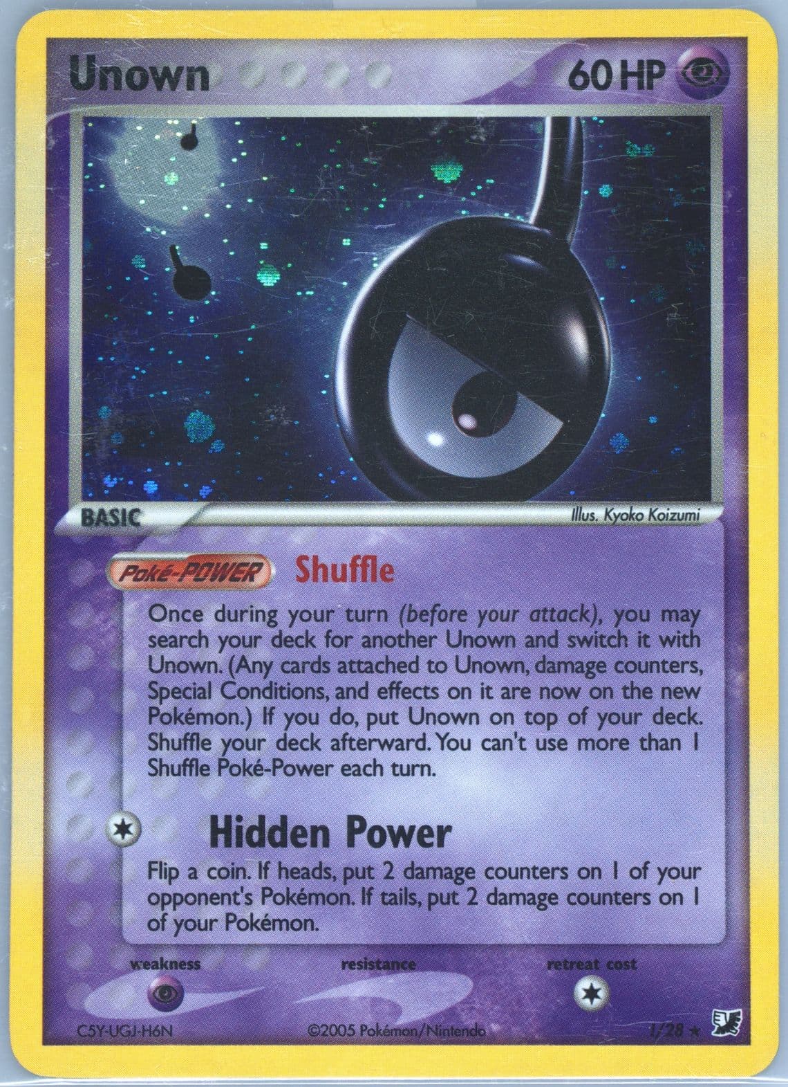 Unown-Holo (!/28) 2005 Pokemon EX Unseen Forces