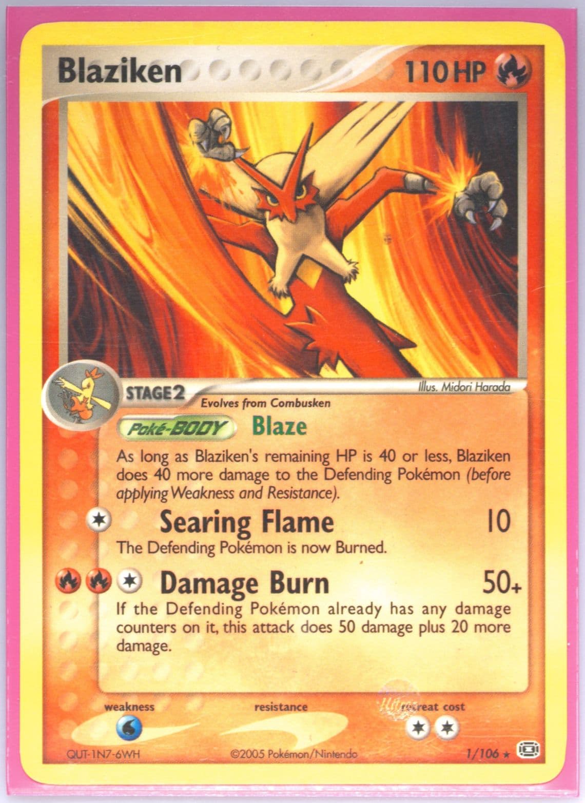 Blaziken Wildfire Theme Deck (1) 2005 Pokemon EX Emerald