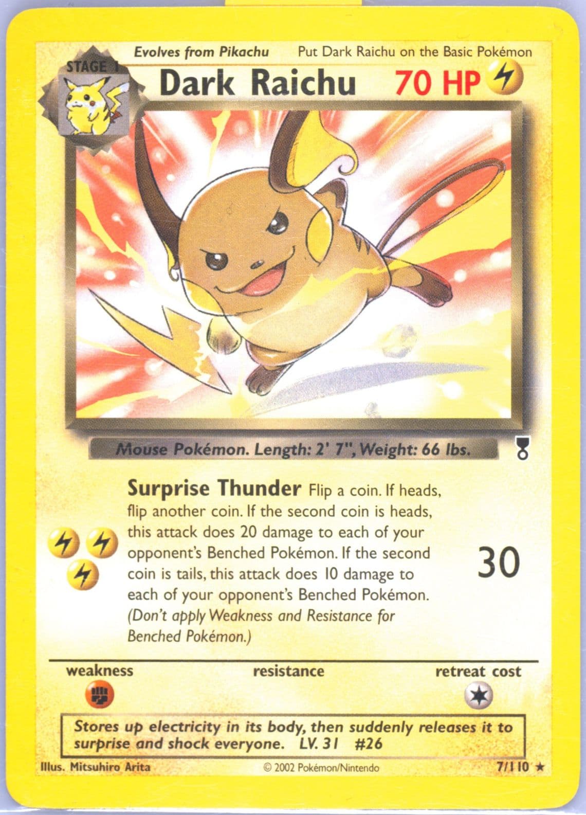 Dark Raichu (7) 2002 Pokemon Legendary Collection