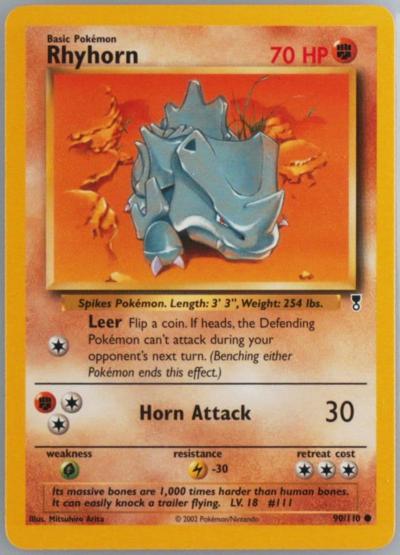 Rhyhorn (90) 2002 Pokemon Legendary Collection