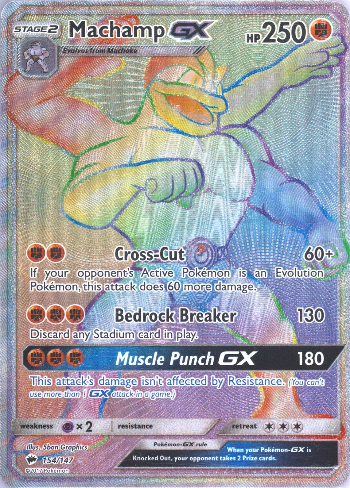 Full Art/Machamp GX Secret (154) 2017 Pokemon Sun & Moon Burning Shadows