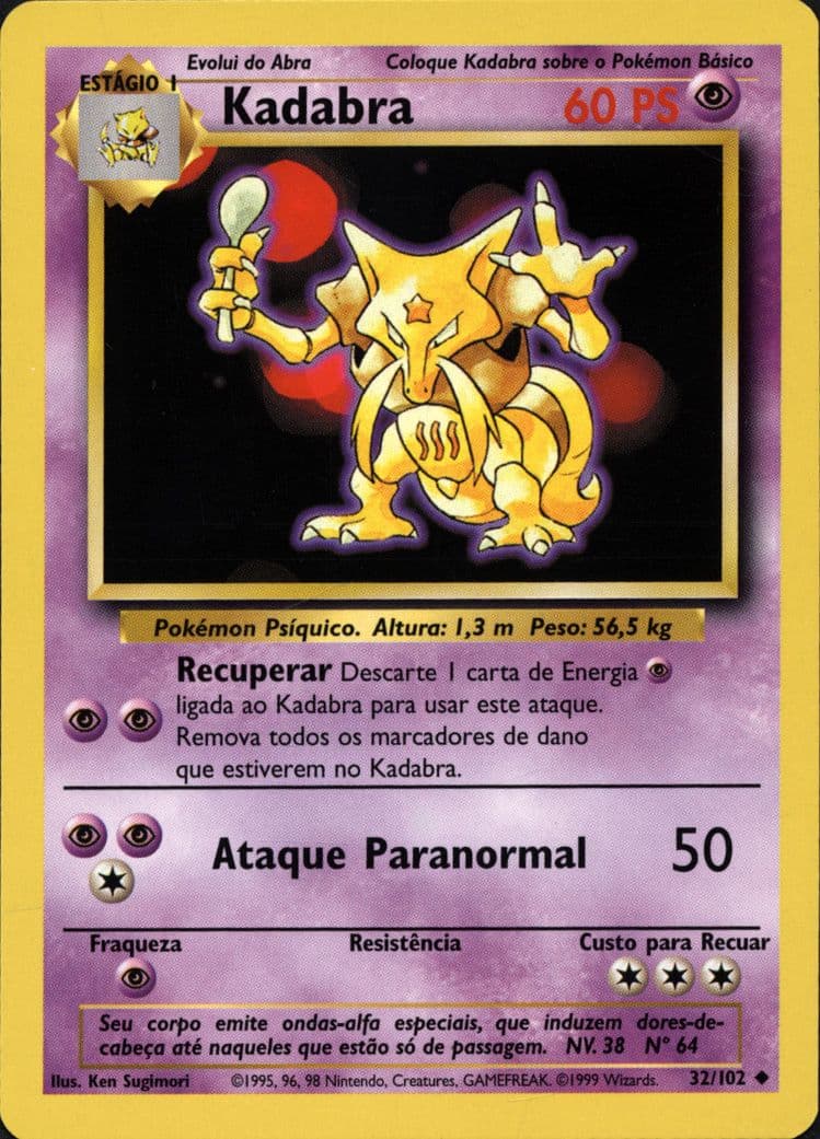 Kadabra (32) 1999 Pokemon Portuguese