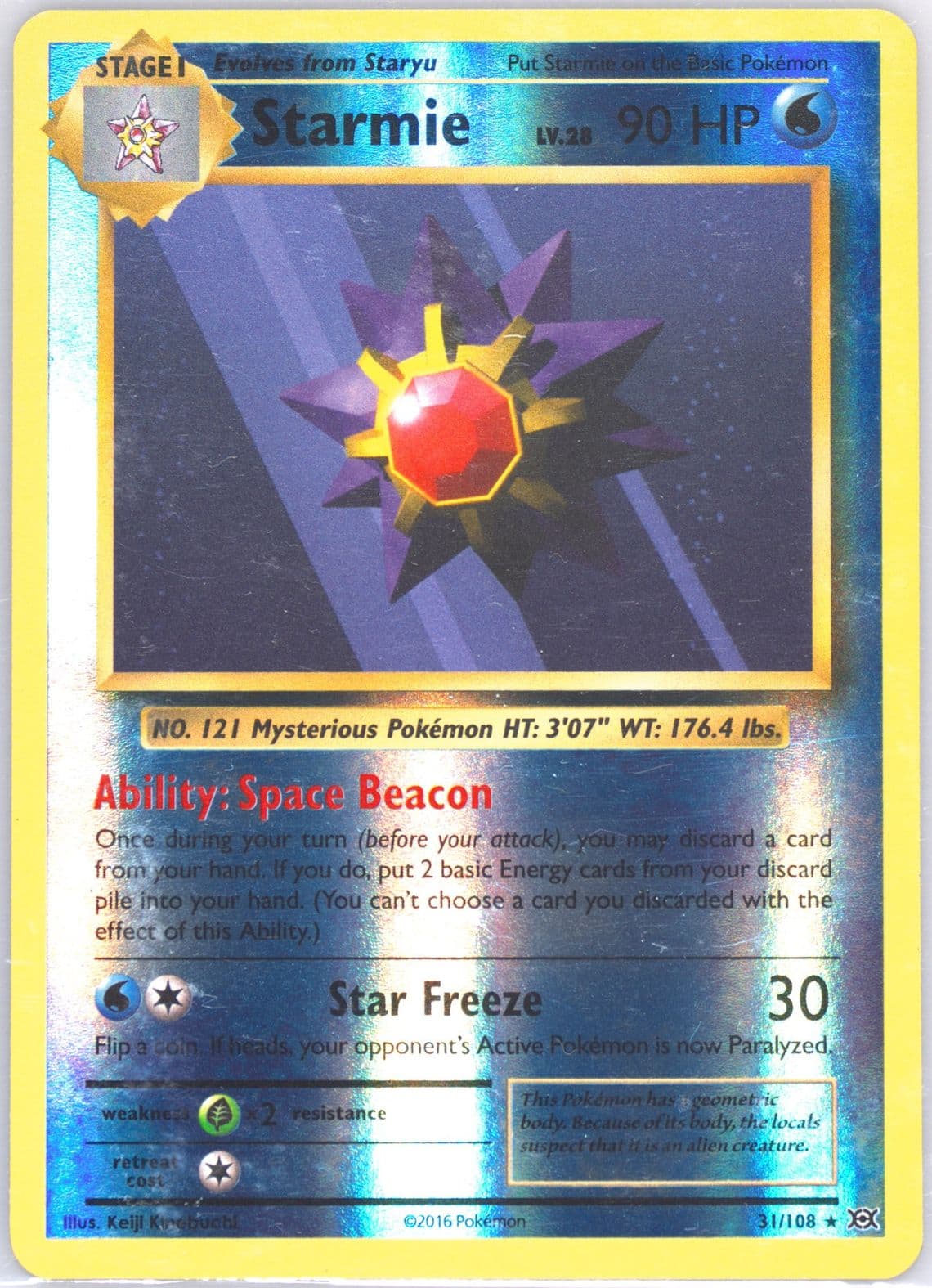 Starmie-Reverse Foil (31) 2016 Pokemon XY Evolutions
