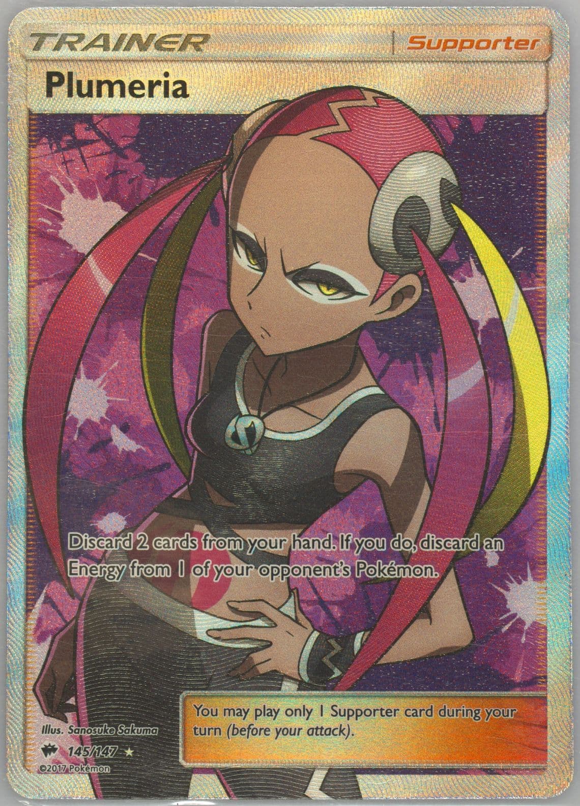Full Art/Plumeria (145) 2017 Pokemon Sun & Moon Burning Shadows