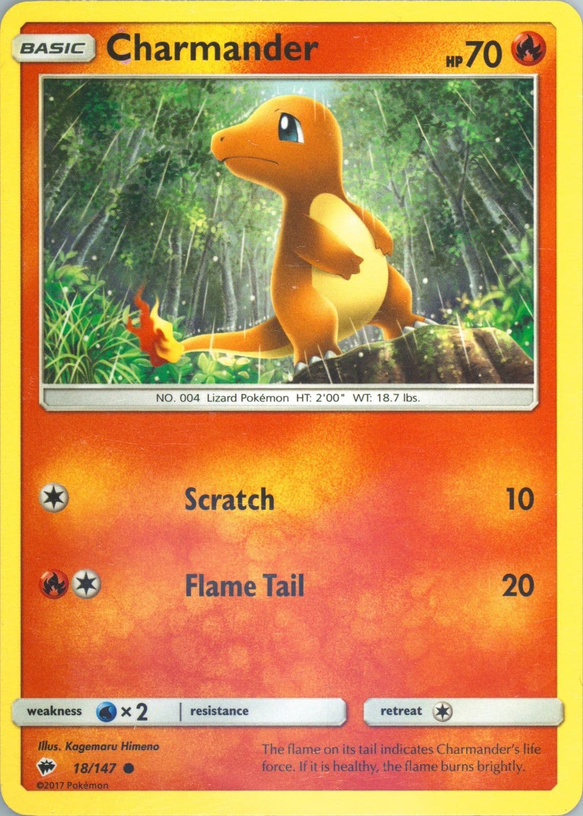 Charmander (18) 2017 Pokemon Sun & Moon Burning Shadows